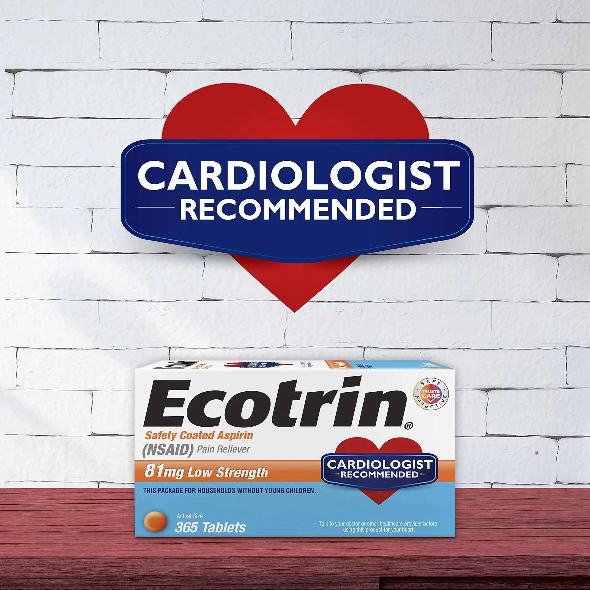 Ecotrin Low Strength Safety Coated Aspirin | NSAID | 81mg | 365 Tablets (2 Pack) Ecotrin Au supplements