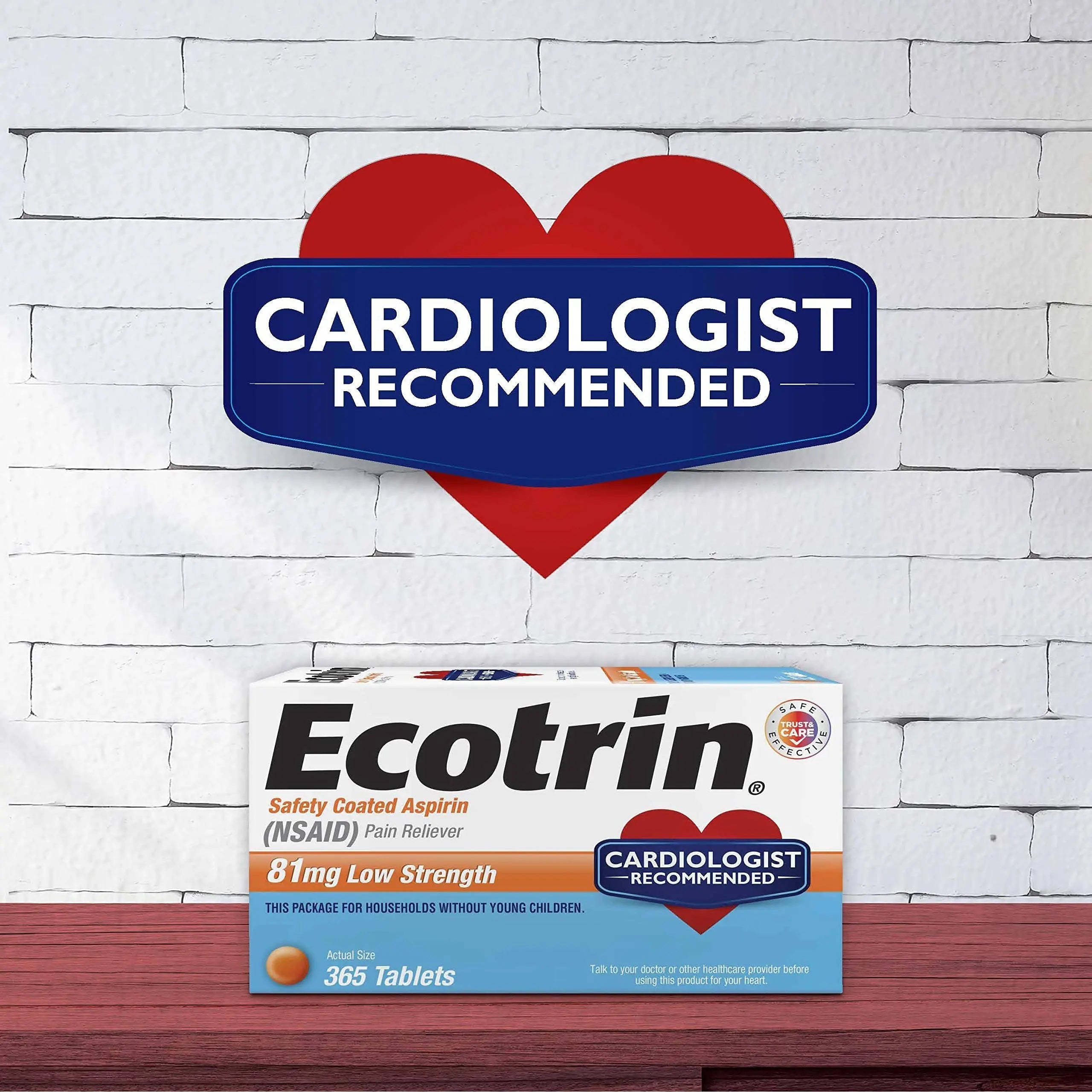 Ecotrin Low Strength Safety Coated Aspirin | NSAID | 81mg | 365 Tablets (2 Pack) Ecotrin Au supplements