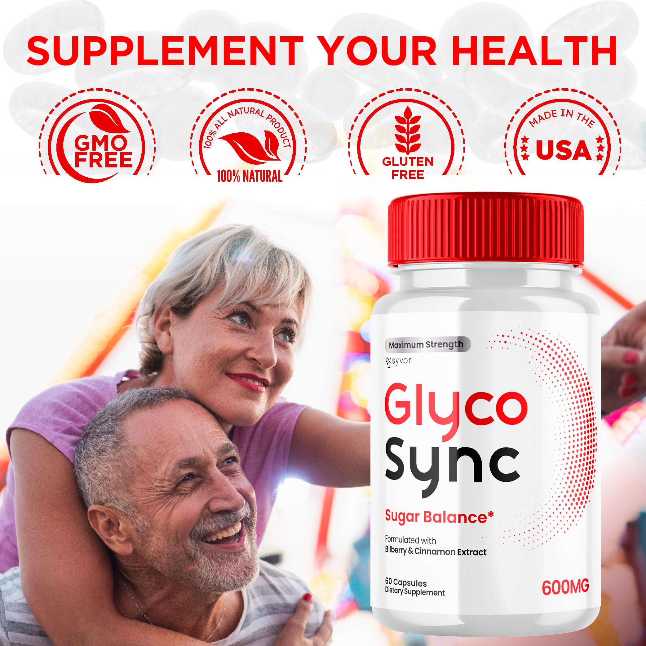 Glyco Sync Capsules, Official Glyco Sync Balance Pills with All Natural Ingredients, Advanced Formula GlycoSync Joint Support for Health and Wellness Extra Strength for Men and Women (60 Capsules) Syvor Au supplements