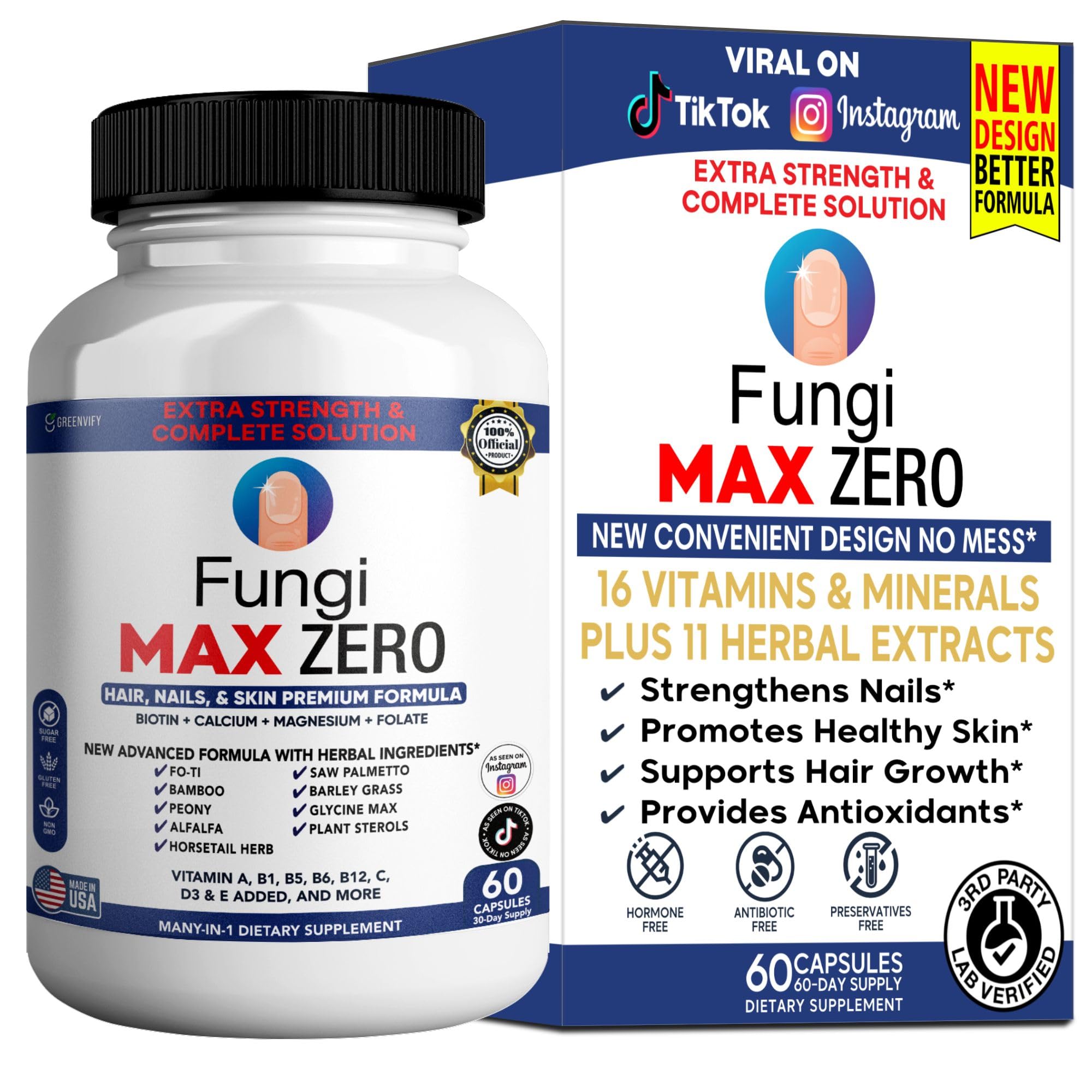 GREENVIFY Fungi Max Zero Hair, Nails & Skin Supplement. (1) GREENVIFY Au supplements