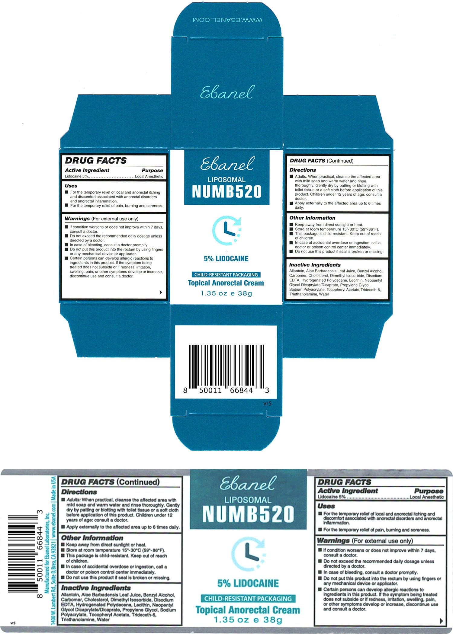 Ebanel 5% Lidocaine Numbing Cream, 2-Pack Pain Relief Burn Itch Numb Cream, Maximum Strength Topical Anesthetic with Allantoin, Vitamin E for Local and Anorectal Uses, Hemorrhoid Treatment Ebanel Au supplements