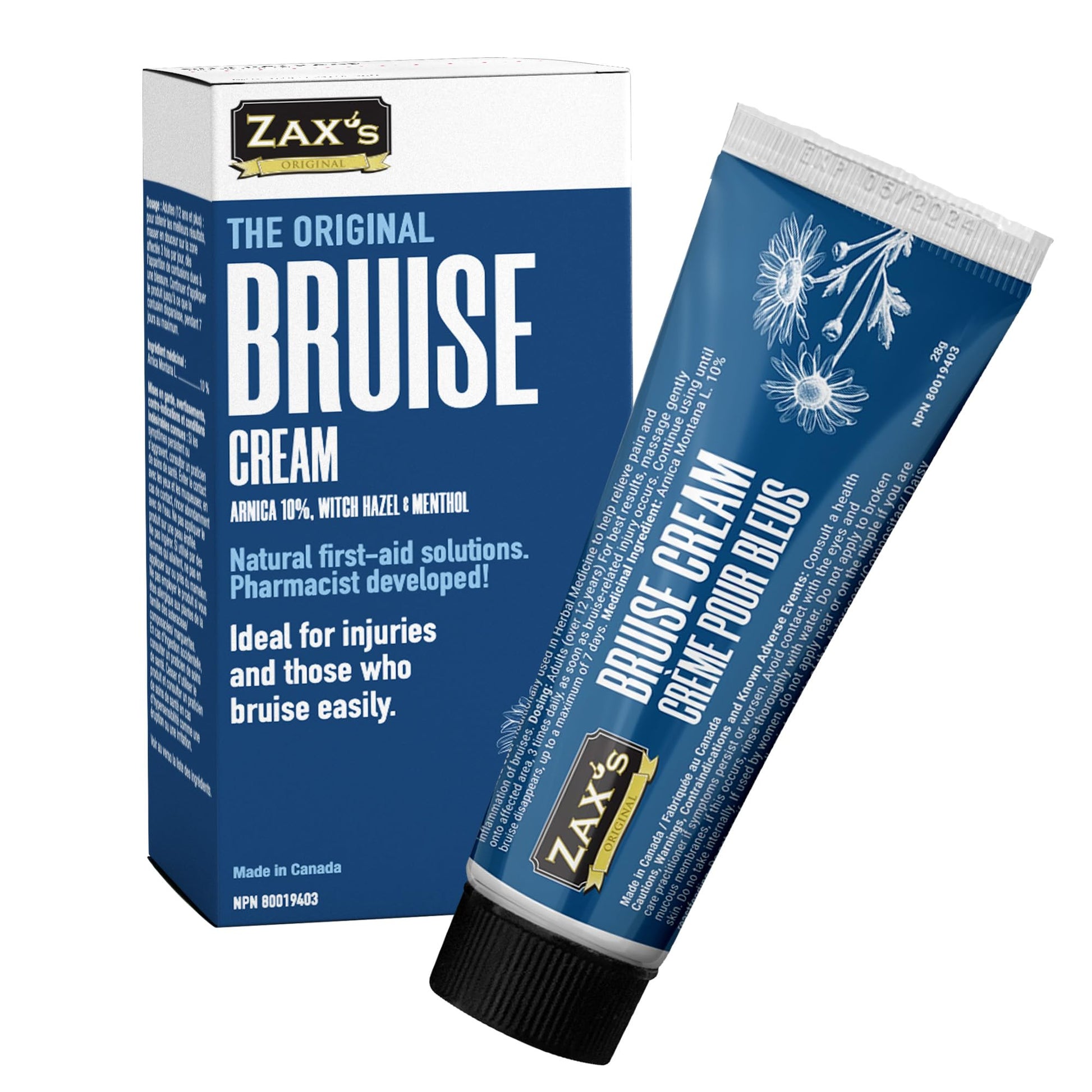 ZAX'S ORIGINAL Bruise Cream - Arnica and Witch Hazel Blend, Gentle on Skin, Plant-Based Ingredients for Skin Care - 28g ZAX'S ORIGINAL Au supplements