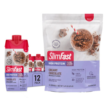 SlimFast High Protein Chocolate Bundle- 12 Count of Chocolate High Protein Meal SlimFast Au supplements