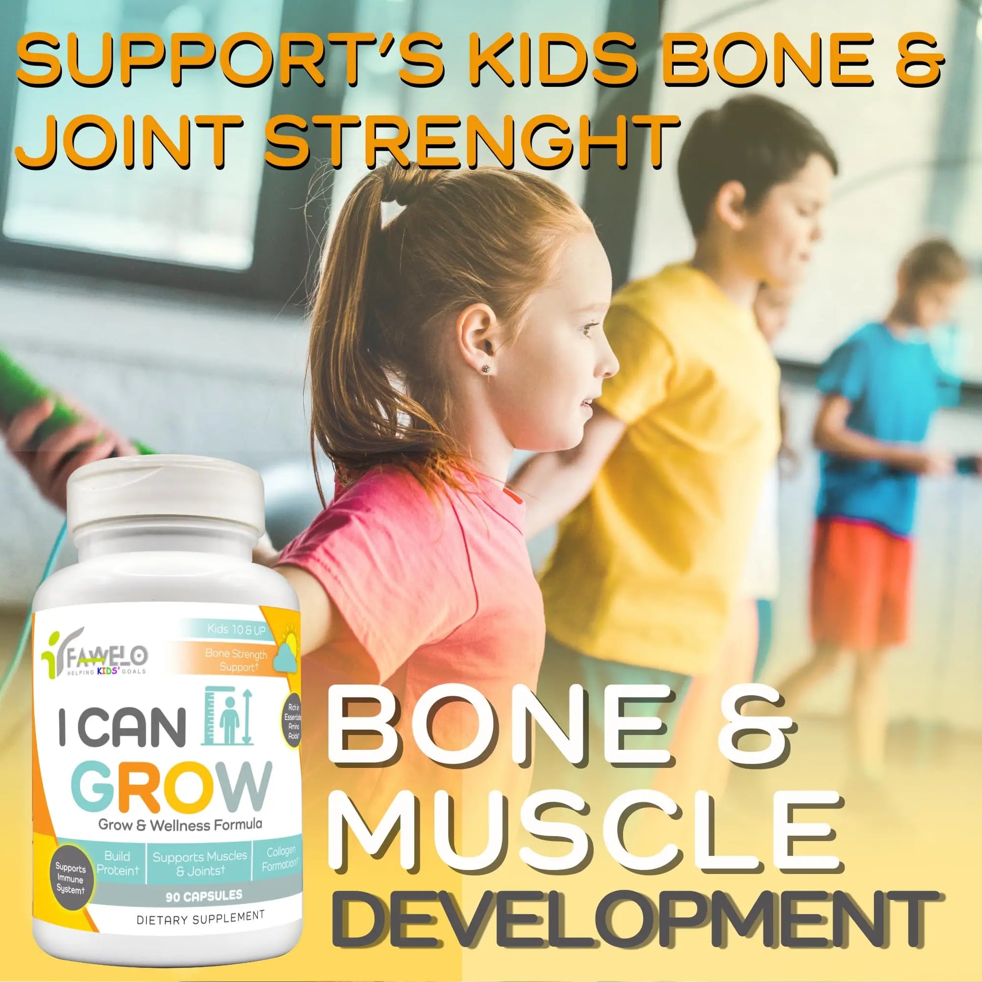 I Can Grow (3 Pack) Height Boosters for Kids 10+, Teen Vitamins for tru Height - Natural Growth Supplement for Optimal Development - Supports Bone Strength and Immune Health with Colostrum Fawelo Au supplements