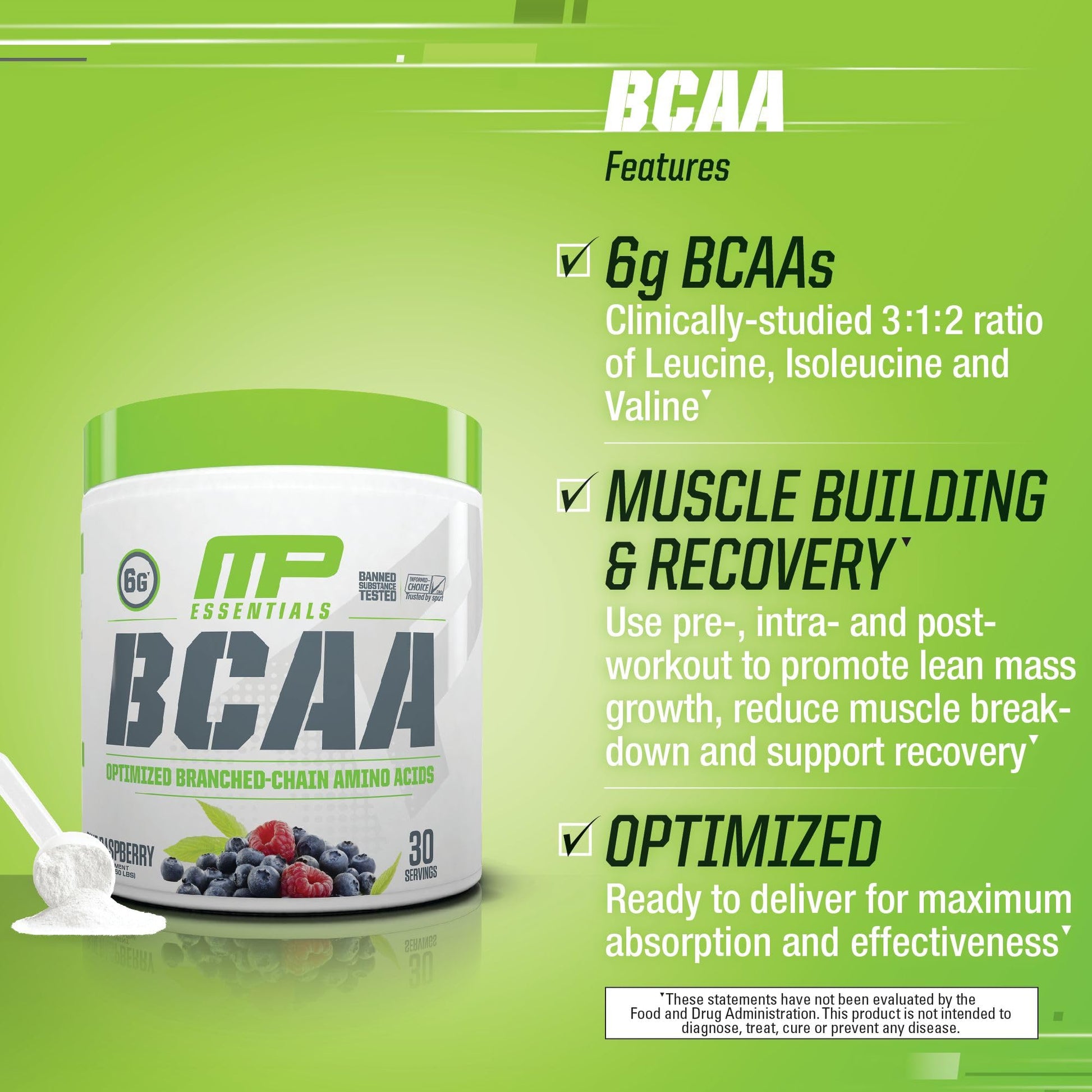 MusclePharm Essentials BCAA Powder, Pre & Post Workout Recovery Drink, Supports Muscle Pharm Au supplements