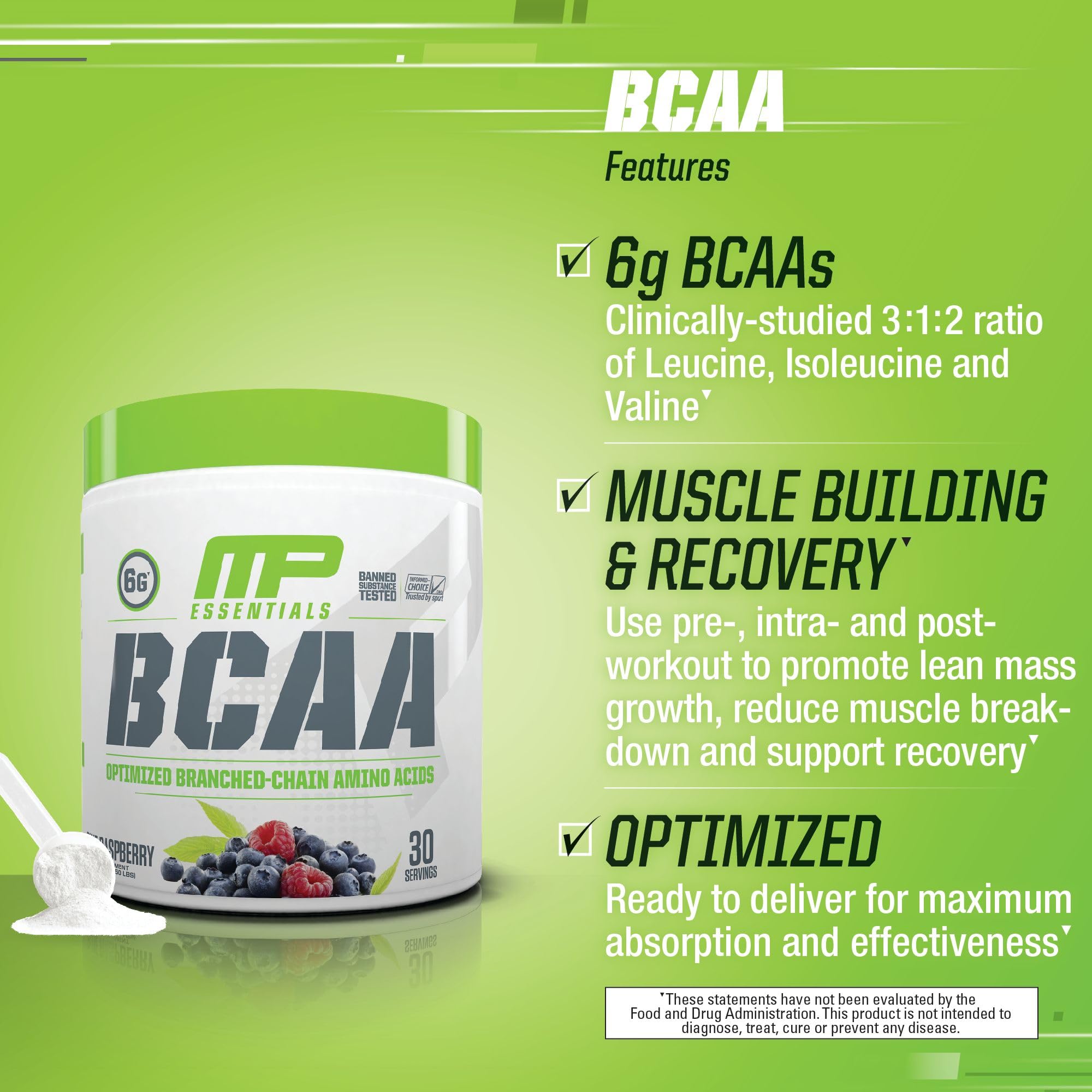 MusclePharm Essentials BCAA Powder, Pre & Post Workout Recovery Drink, Supports Muscle Pharm Au supplements