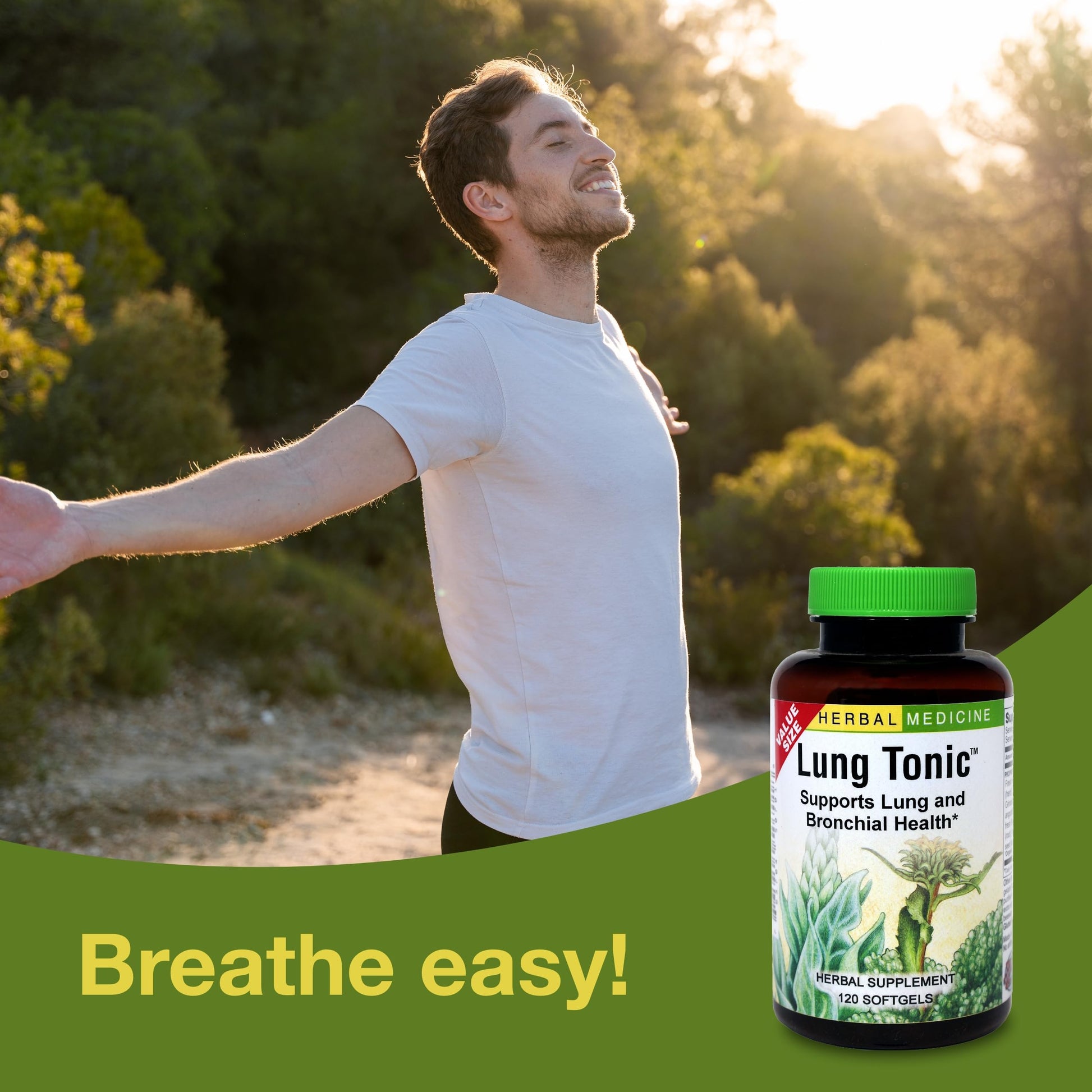 Herbs Etc. Lung Tonic - Lung Supplement for Bronchial Support - Healthy Breathing Support with Mullein, Horehound & Grindelia - 120 Softgels Herbs Etc. Au supplements