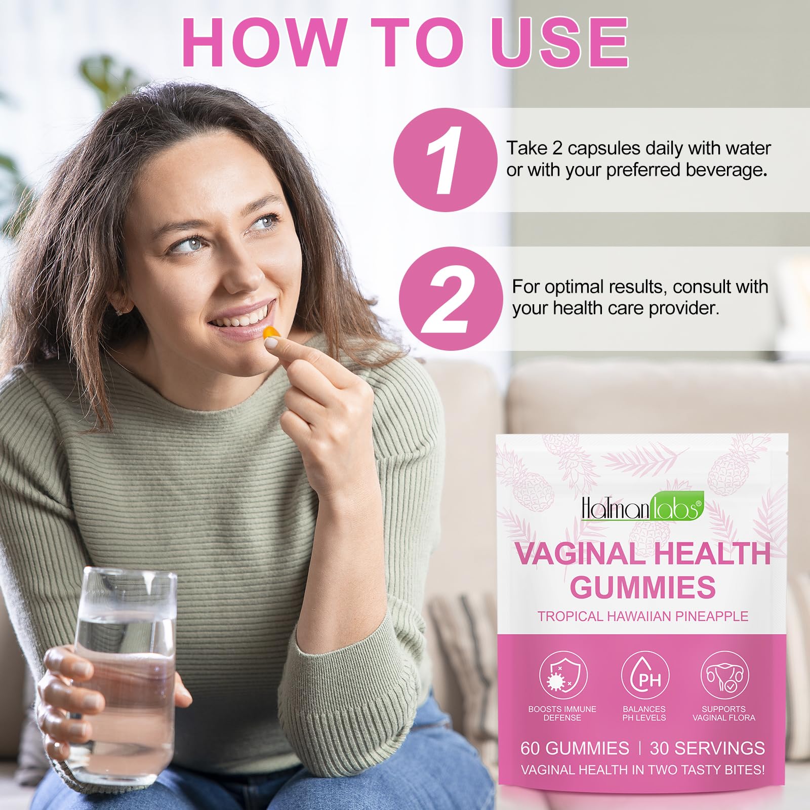 Vital Source Feminine Gummies - Feminine Balance Gummies for Women ph Natrual Famale Balance Cummie - Collagen Gummie - Pineapple PH Balance Gummie for Women Support Women’s Health - 60PCS Tooffi Au supplements