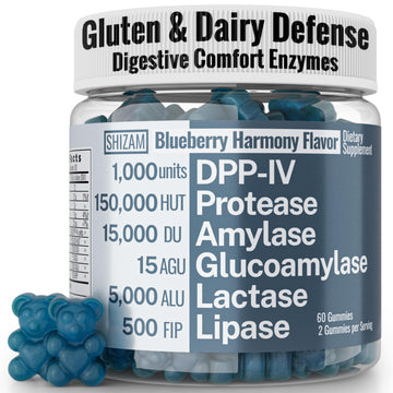 Gluten & Lactase Digestive Enzyme Gummies – Lactase Pancreatic Enzymes with DPP‑IV Lipase Gluco‑Amylase Lactase, Drops Chewables Capsules Pills Powder Supplement Alt, Pancreatic Support, for Kids SHIZAM Au supplements