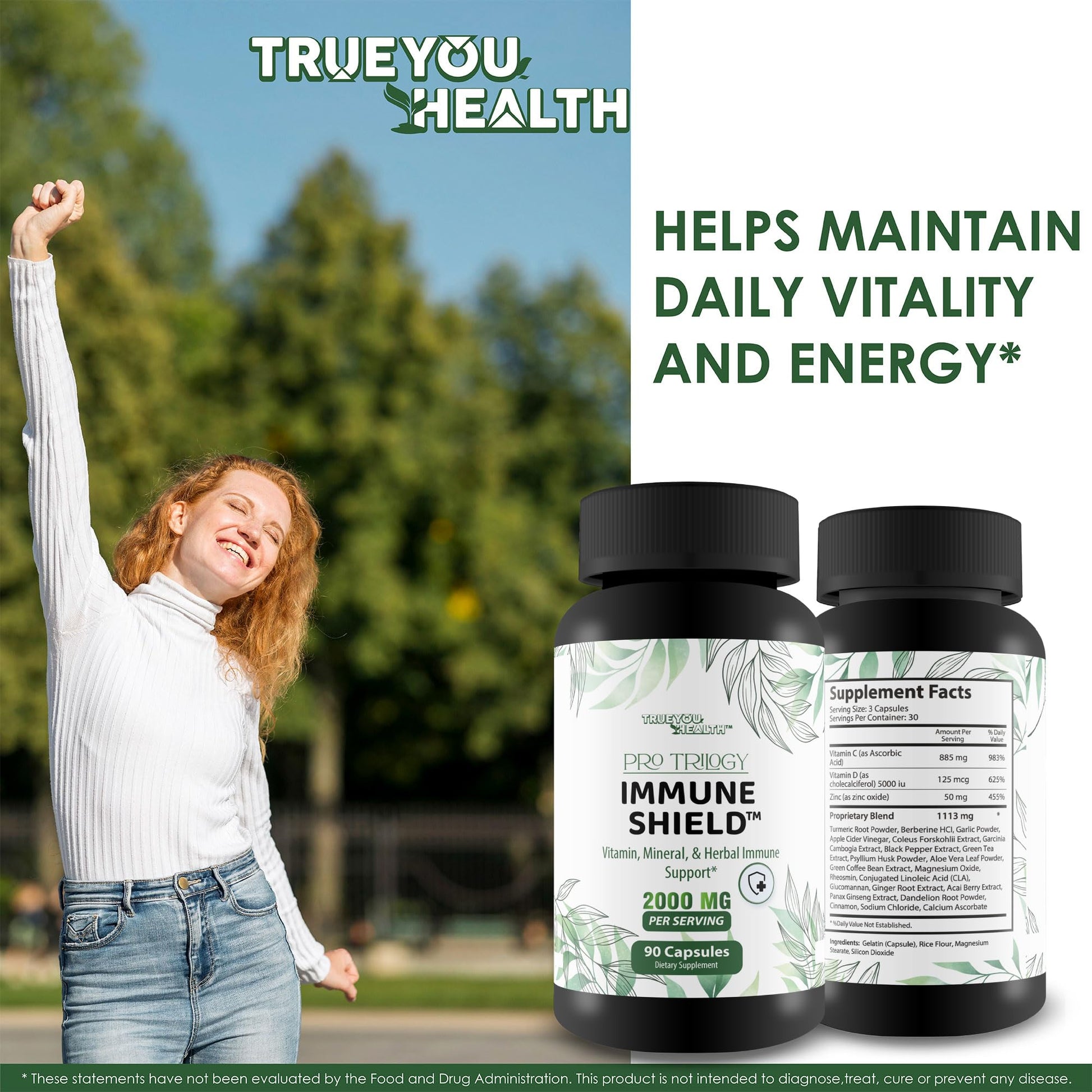Pro Trilogy Immune Shield - Our Best Immune Support Supplement - Immune Support Capsules - Immune Boost Pills - Our Best Immune Pills Nature Vitamin D Zinc C Best Immune Support Vitamins True You Health Au supplements