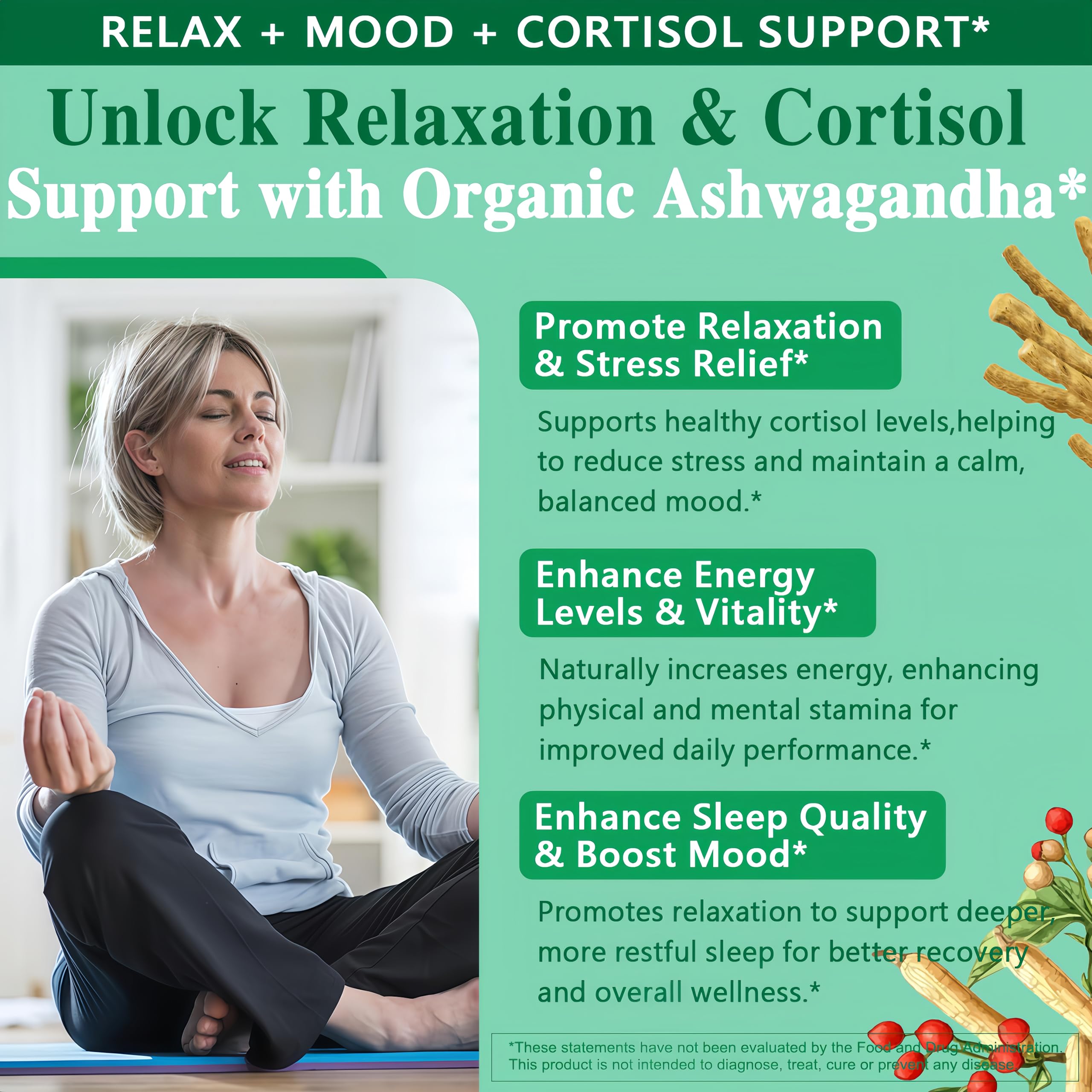 Organic Ashwagandha Drops,High Absorption Ashwagandha Extract Tincture for Stress Relief,Relaxation,Cortisol Support,Ashwagandha for Women & Men with Magnesium,L Theanine,Black Seed Oil,Vegan,Non-GMO HZZYPLANT Au supplements