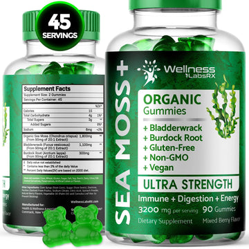 WELLNESS LABSRX Sea Moss Gummies, 3200mg Organic Seamoss, Irish Sea Moss WELLNESS LABSRX Au supplements
