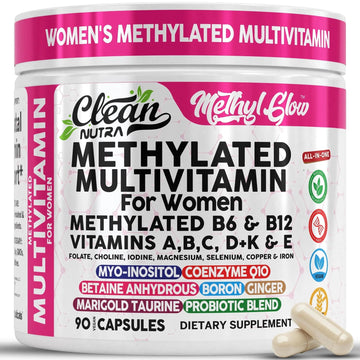 Methylated Multivitamin for Women Vitamins B6 Methyl B12 A B C D K E Folate Choline Omega 3 Thiamine Riboflavin Iron Clean Nutraceuticals Au supplements