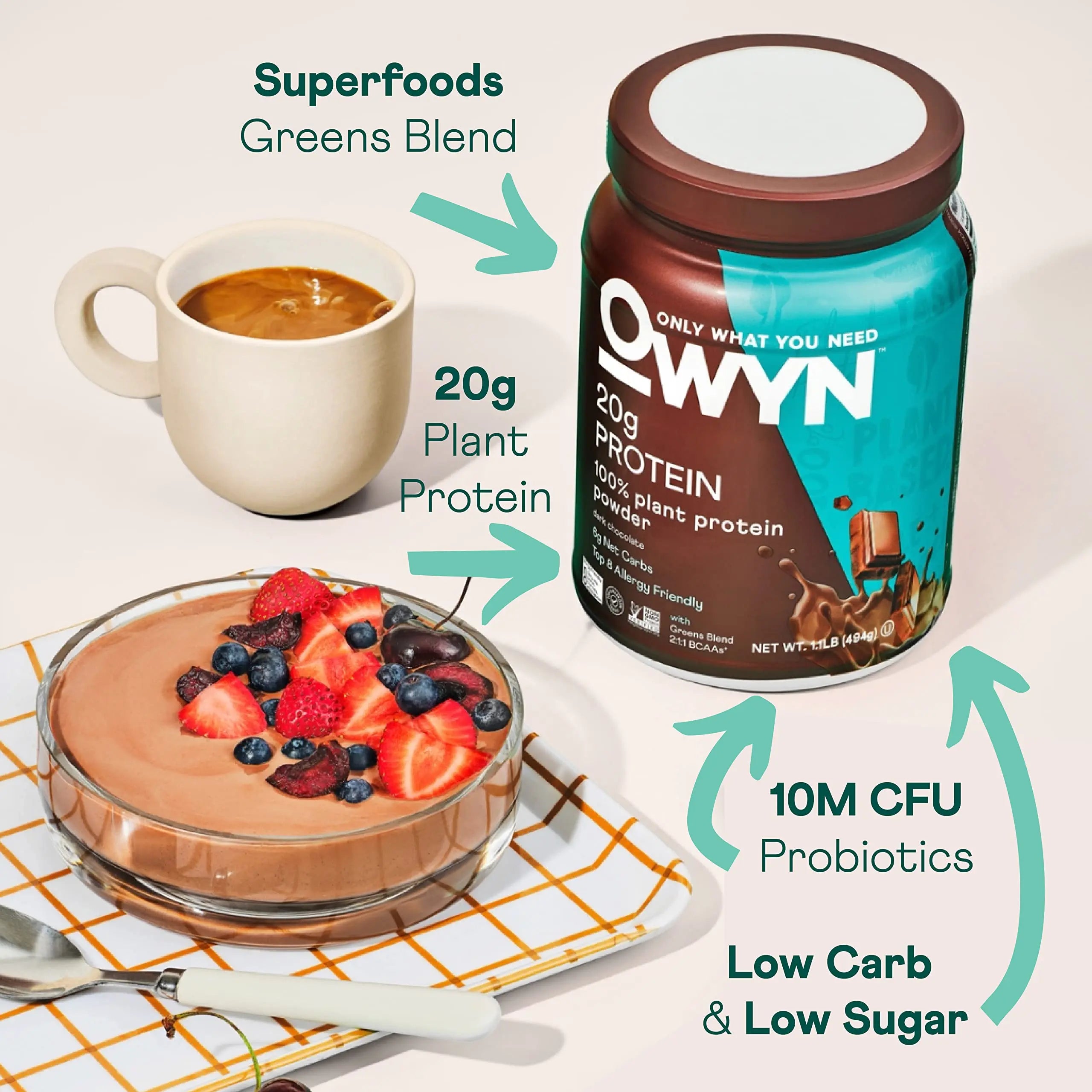OWYN Only What You Need Vegan Protein Powder, 20g Plant Based Protein, Probiotics OWYN Only What You Need Au supplements