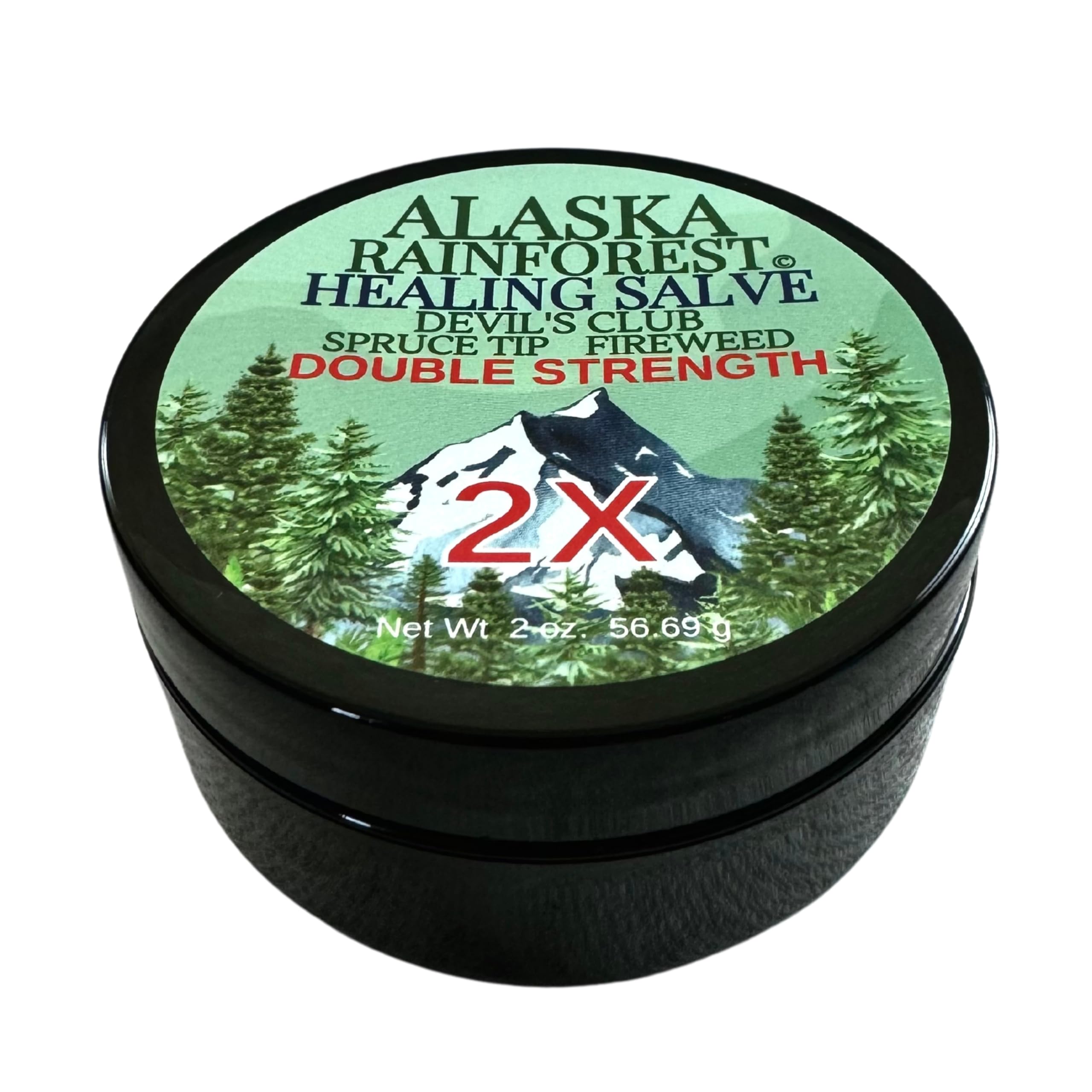 Snowy Summit Alaska Rainforest 2X Salve - Salve for Dry Skin & Joint Relief - Natural Super Salve for Soothing Skin with Gentle Aroma - Body & Hand Salve - Muscle Rub with Alaskan Devil’s Club Oil Snowy Summit Au supplements