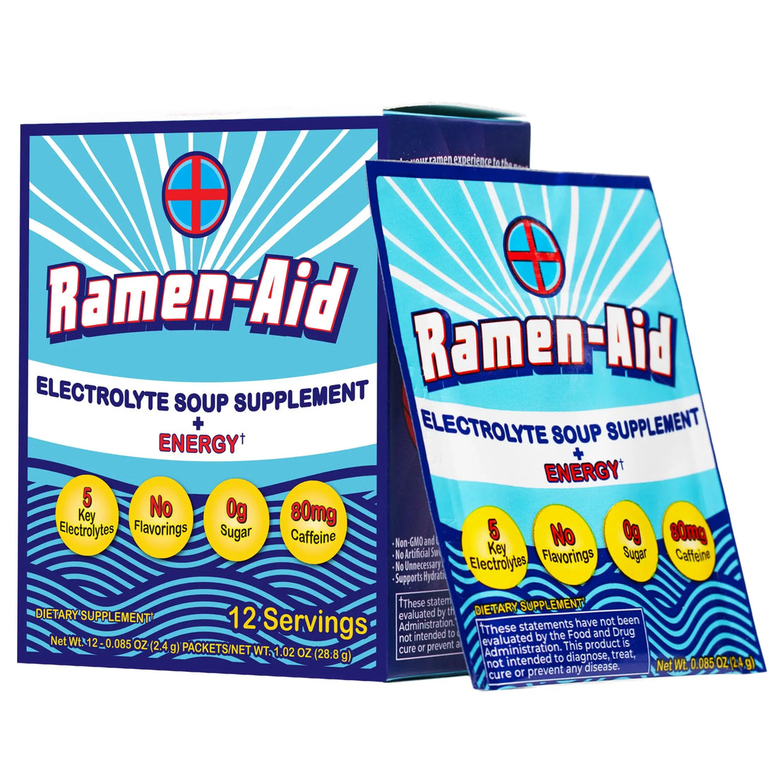 Ramen-Aid Electrolyte Soup Supplement with Energy, 80mg Caffeine, Sodium-Free, Sugar-Free, 12 Packets Ramen-Aid Au supplements