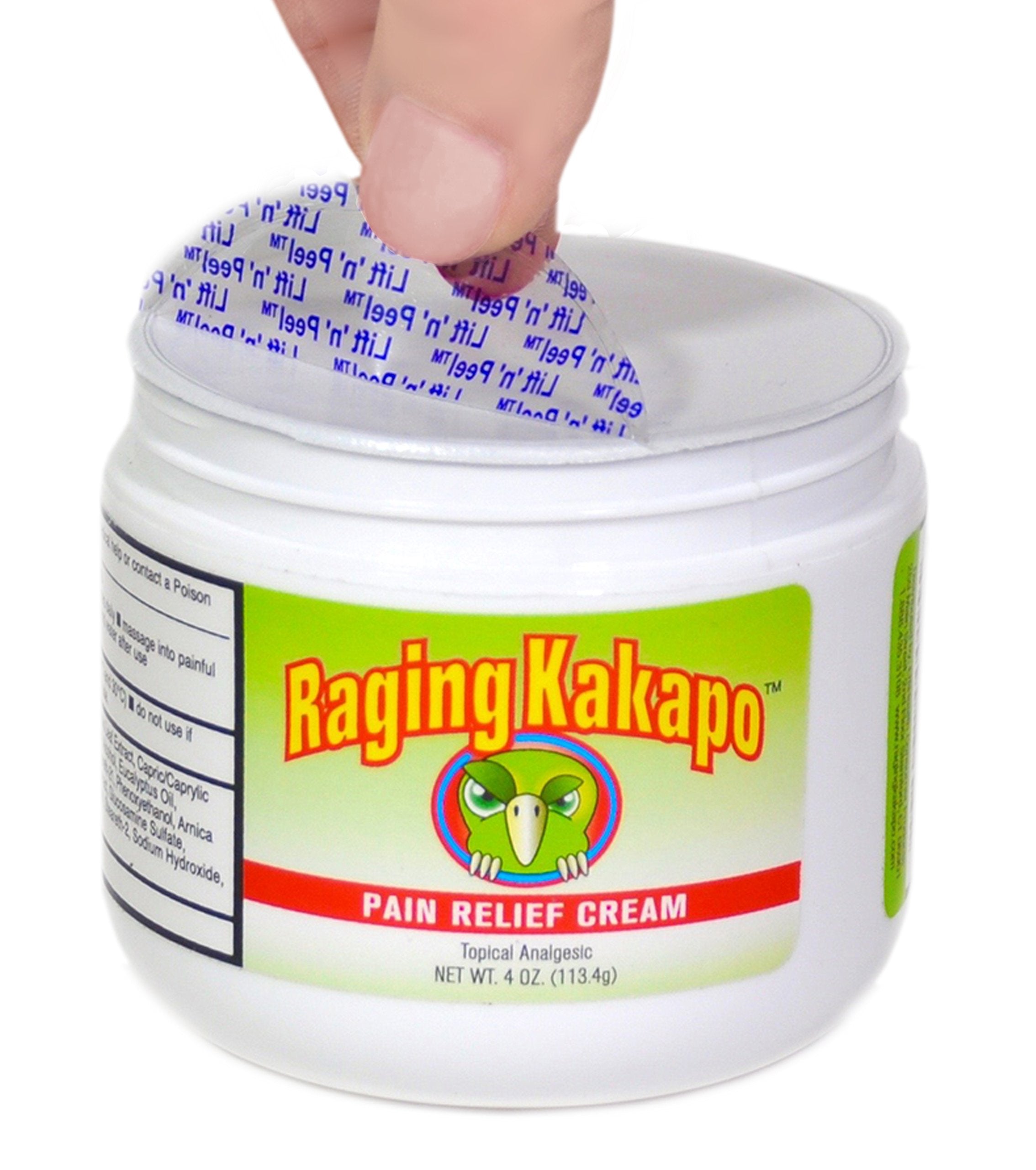 Raging Kakapo Pain Relief Cream - Sore Muscles, Joint Pain & Aches - Odor Free, Non-Greasy Pain Cream - Histamine Dihydrochloride, Capsaicin, Emu Oil & More - 4 oz. Jar Raging Kakapo Au supplements