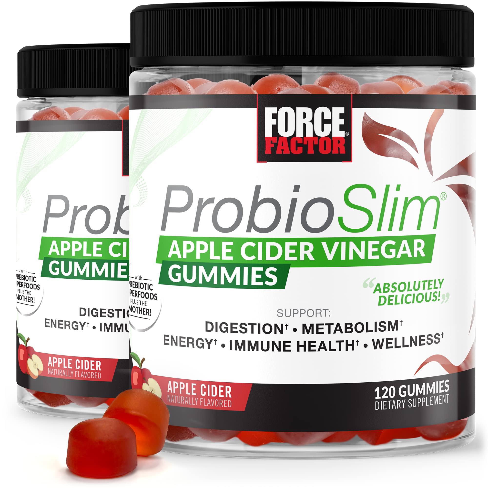 FORCE FACTOR ProbioSlim Apple Cider Vinegar Gummies Organic LactoSpore Prebiotics Force Factor Au supplements