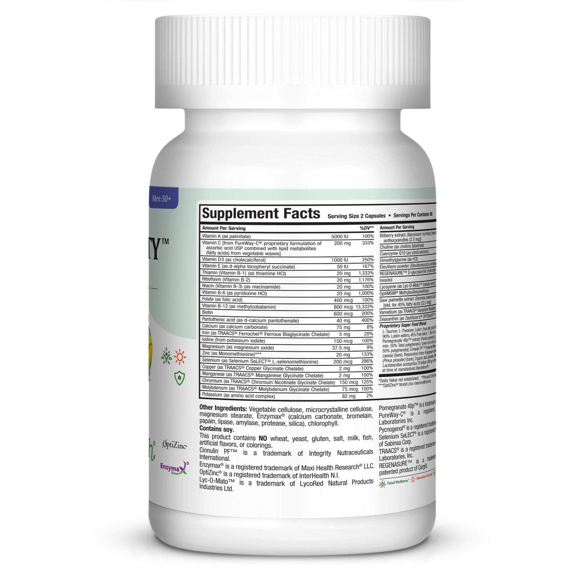 Mens Multivitamin 50 Plus – Daily Multivitamin for Men Over 50 with Vitamin B12, A, D, C, Zinc, Magnesium & More – Energy, Immune & Heart Support Mens Multi Vitamins - Non-GMO – 120 Capsules Maxi Health Au supplements