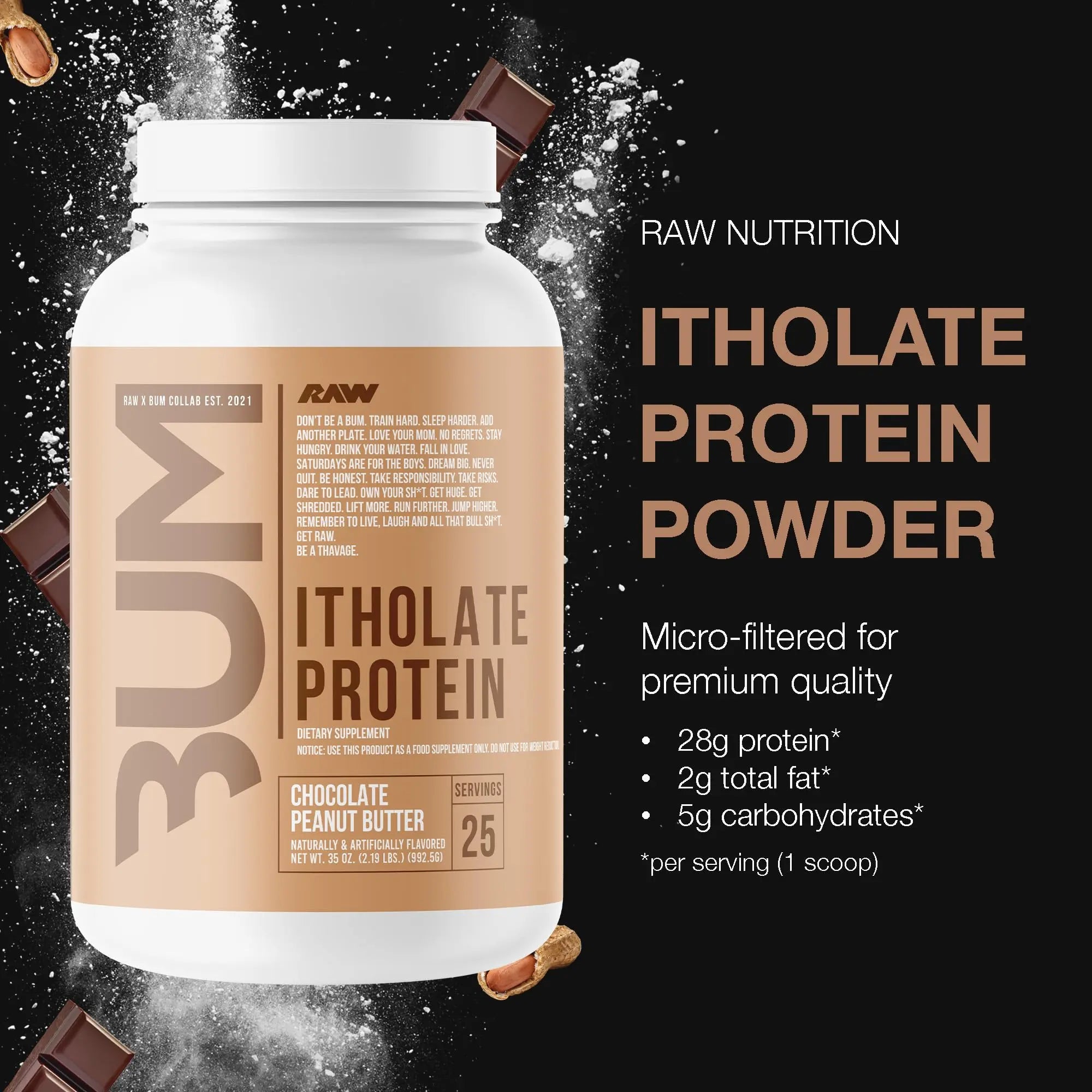 RAW Whey Isolate Protein Powder, Chocolate Peanut Butter (CBUM Itholate) - 100% Grass RAW Au supplements
