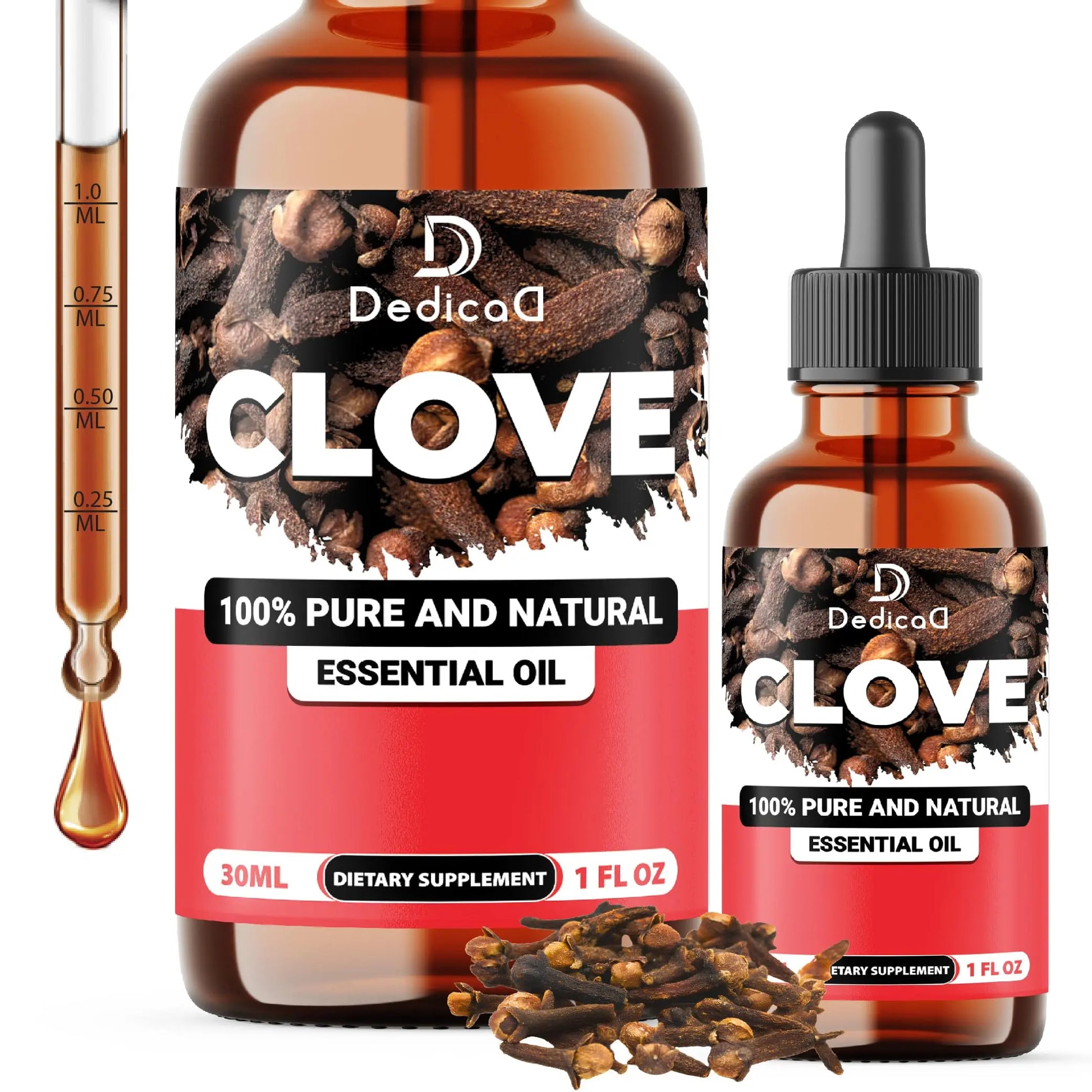 DEDICAD - 1 FL Oz - 30ml - Clove Essential Oil Supplement – for Toothache, Oral Care, Skin & Hair – Clove Oil Organic DEDICAD Au supplements