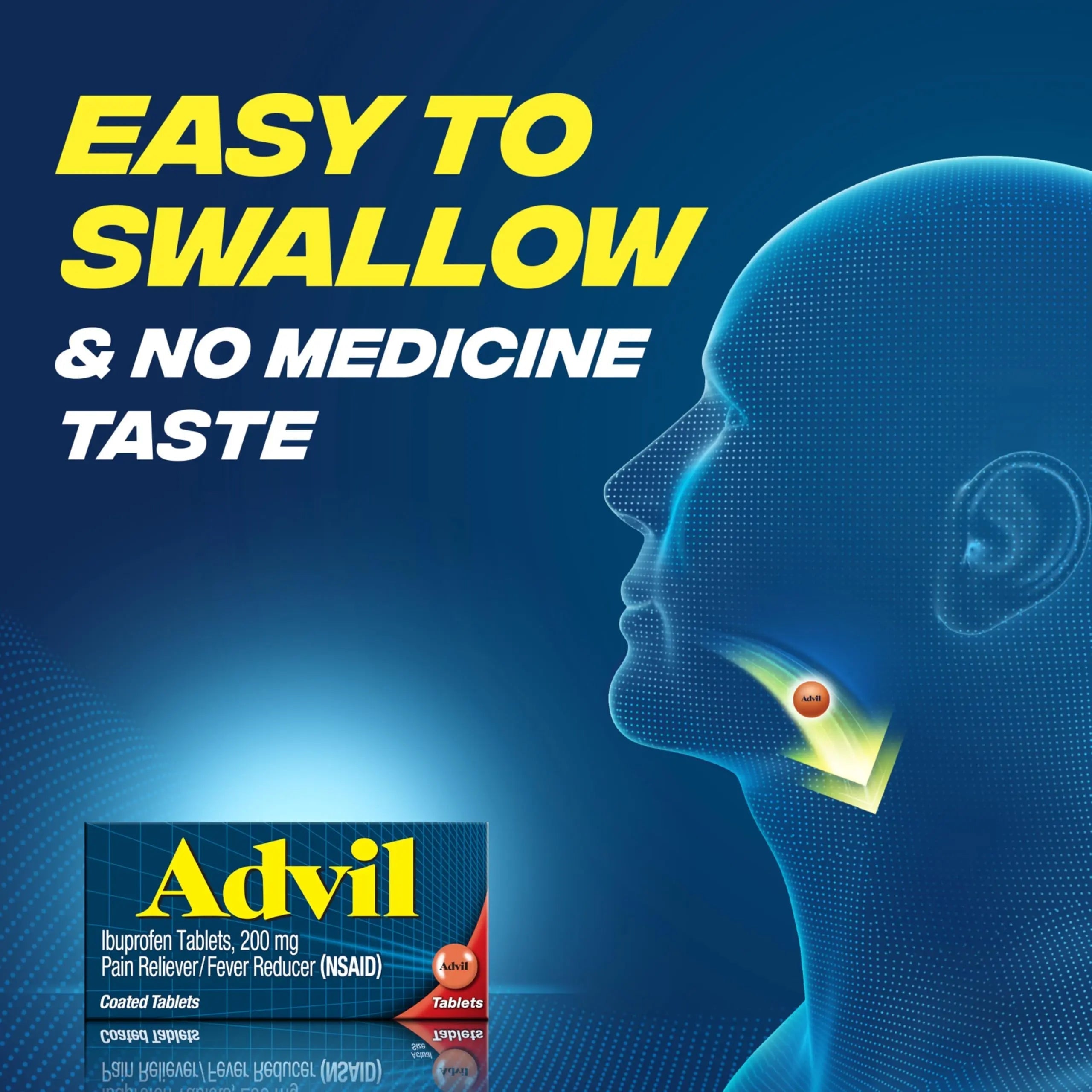 Advil Pain Reliever and Fever Reducer, Pain Relief Medicine with Ibuprofen 200mg for Headache, Backache, Menstrual Pain and Joint Pain Relief - 100 Coated Tablets Advil Au supplements