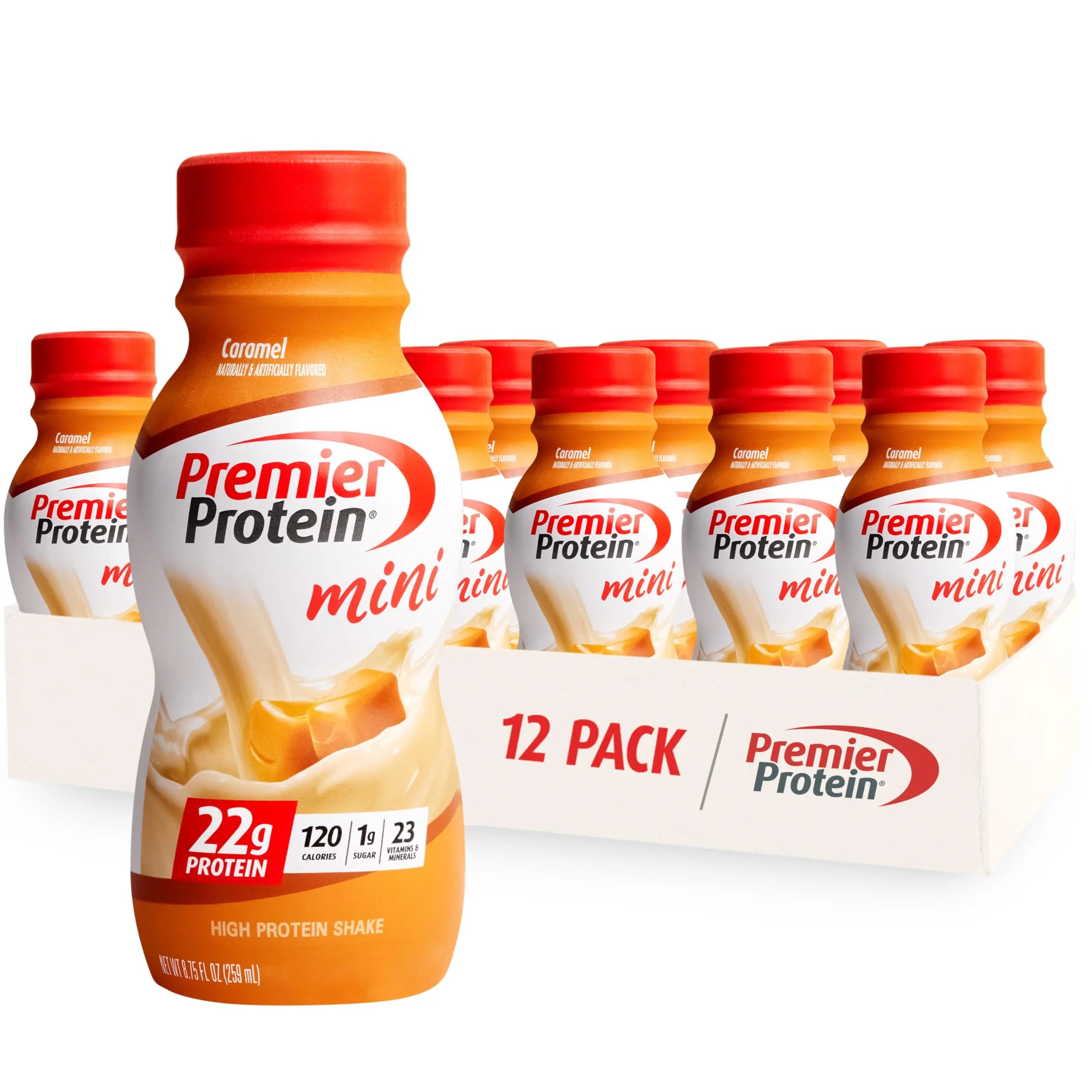 Premier Protein Shake MINIs, Caramel, 22g Protein, 120 Calories, 1g Sugar, 8.75fl oz Premier Protein Au supplements