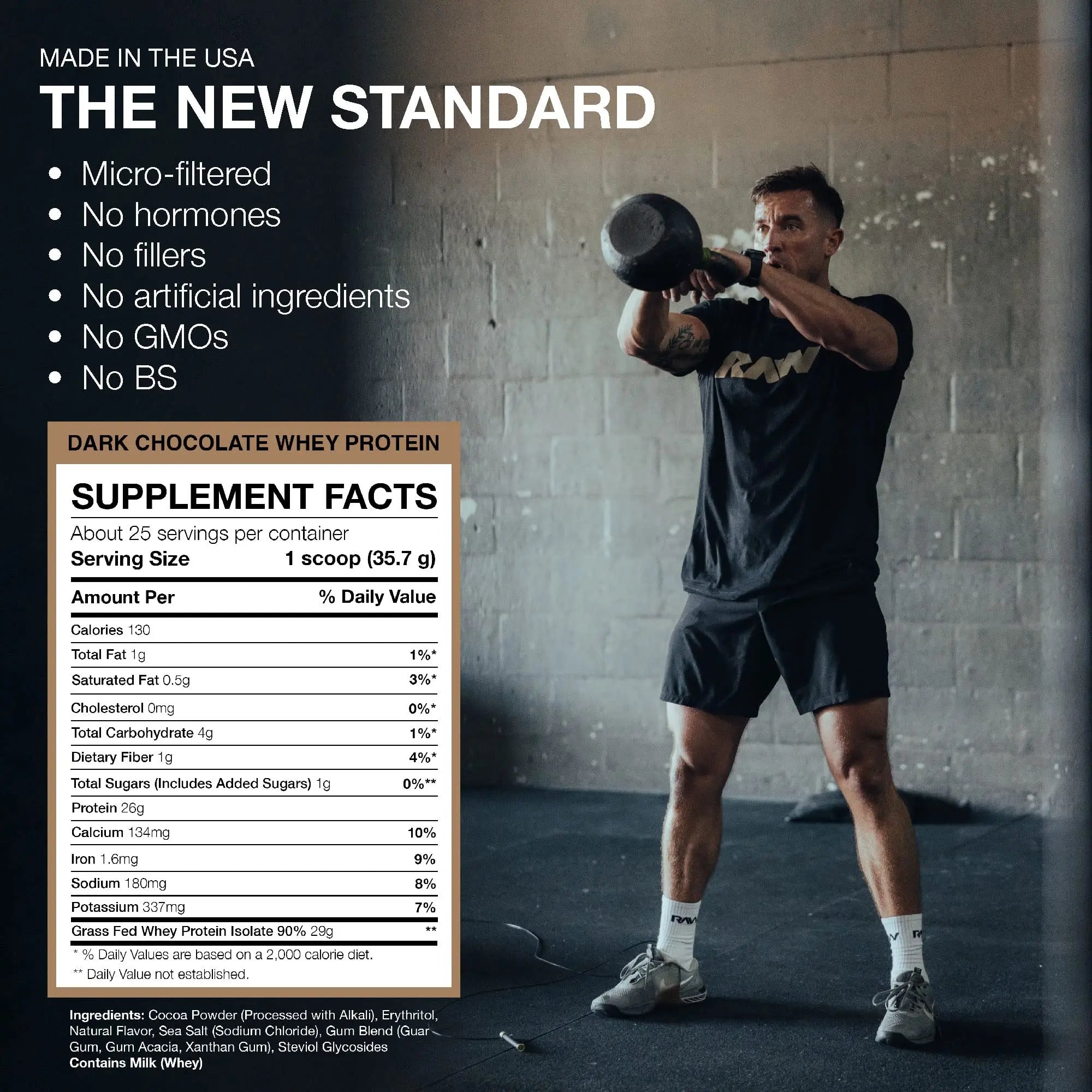 RAW Whey Isolate Protein Powder, Dark Chocolate - 100% Grass-Fed Sports Nutrition RAW Au supplements