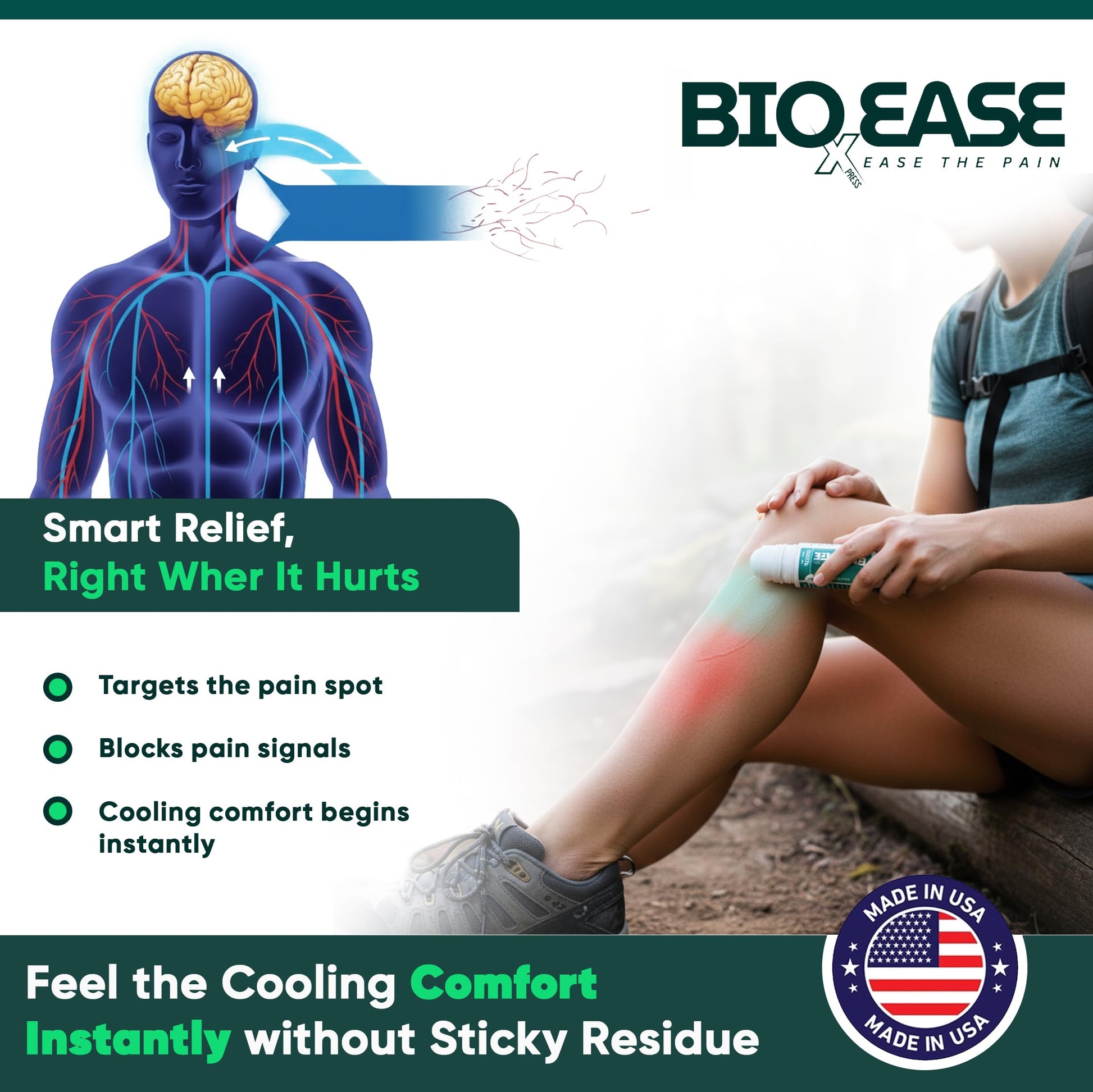 BioXPressEase Fast-Acting Hemp Pain Relief Roll On - Highly Effective, Cool & Topical Pain Relief Extra Strength for Muscle, Joint, & Back – Easy Roll On Maximum Strength - Made in USA BIOXPRESSEASE Au supplements