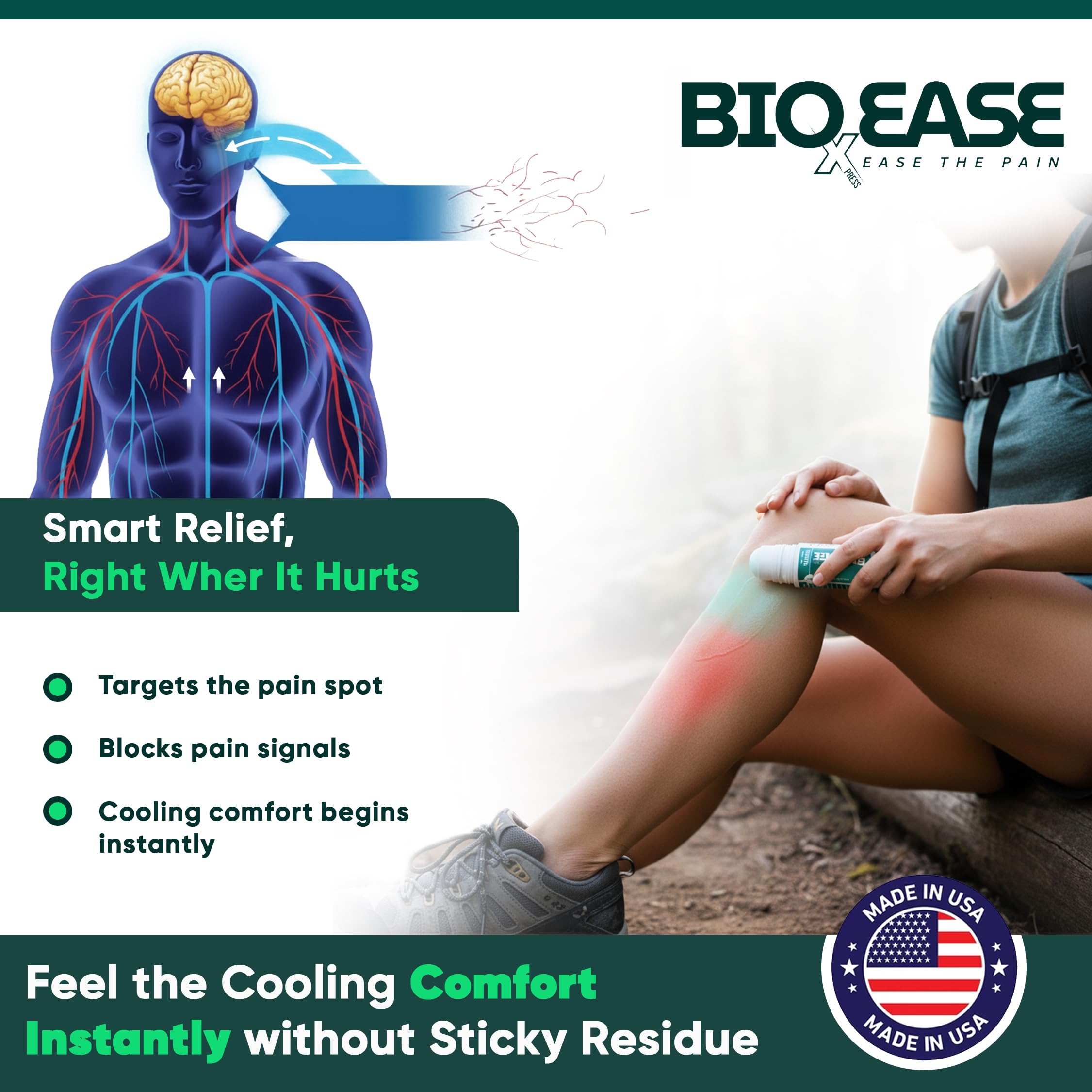 BioXPressEase Fast-Acting Hemp Pain Relief Roll On - Highly Effective, Cool & Topical Pain Relief Extra Strength for Muscle, Joint, & Back – Easy Roll On Maximum Strength - Made in USA BIOXPRESSEASE Au supplements
