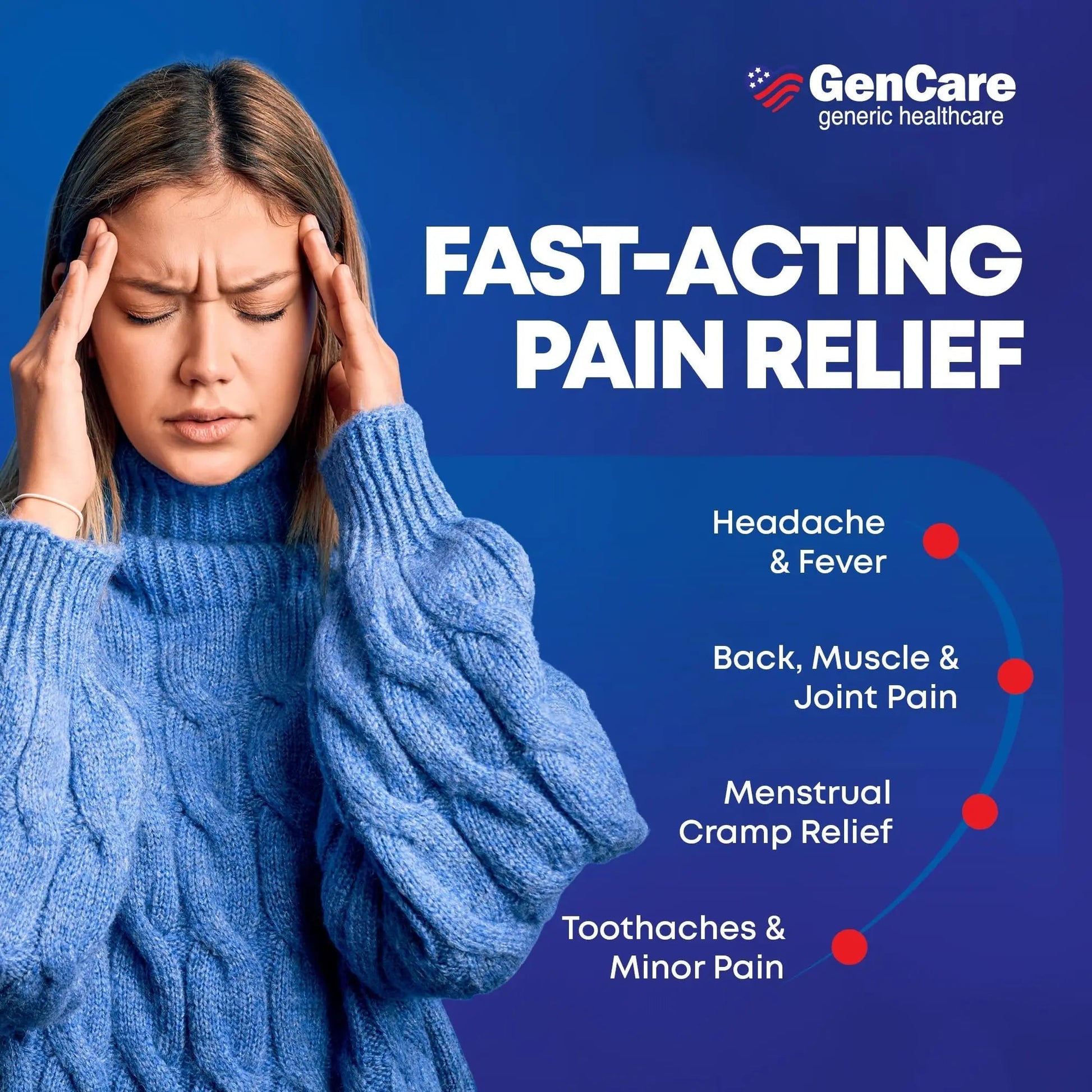 GenCare - Acetaminophen 500mg Extra Strength Pain Relief (300 Caplets) - Multi Symptom Pain Reliever for Headache, Sinus, Arthritis, Back Pain Muscle Ache, Toothache, Fever Reducer, Migraine GenCare Au supplements