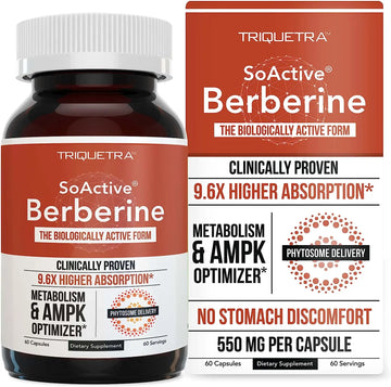 SoActive Berberine 550 mg: 9.6X Higher Absorption, Clinically Proven Most Triquetra Health Store Au supplements