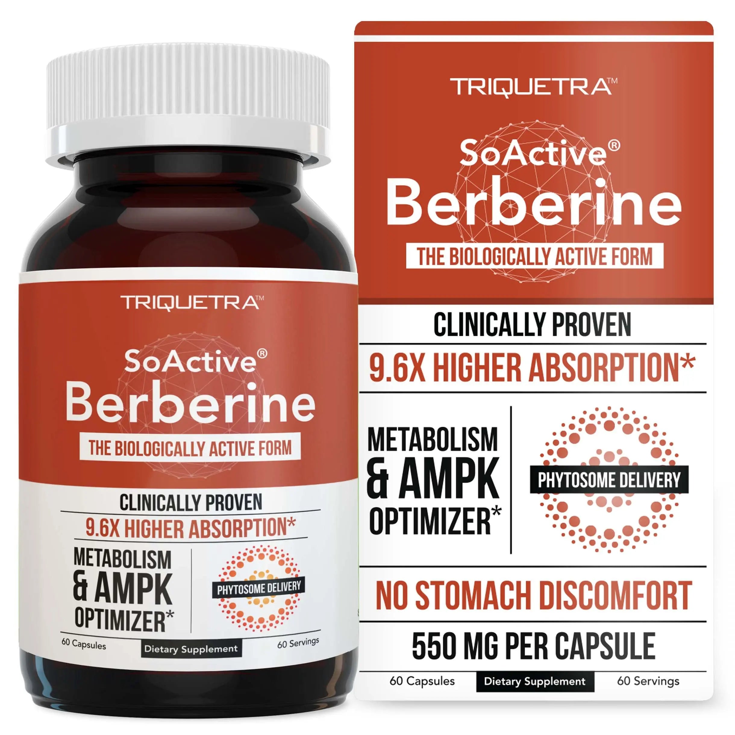 SoActive Berberine 550mg: 9.6X Higher Absorption, Clinically Proven Most Effective Triquetra Health Au supplements