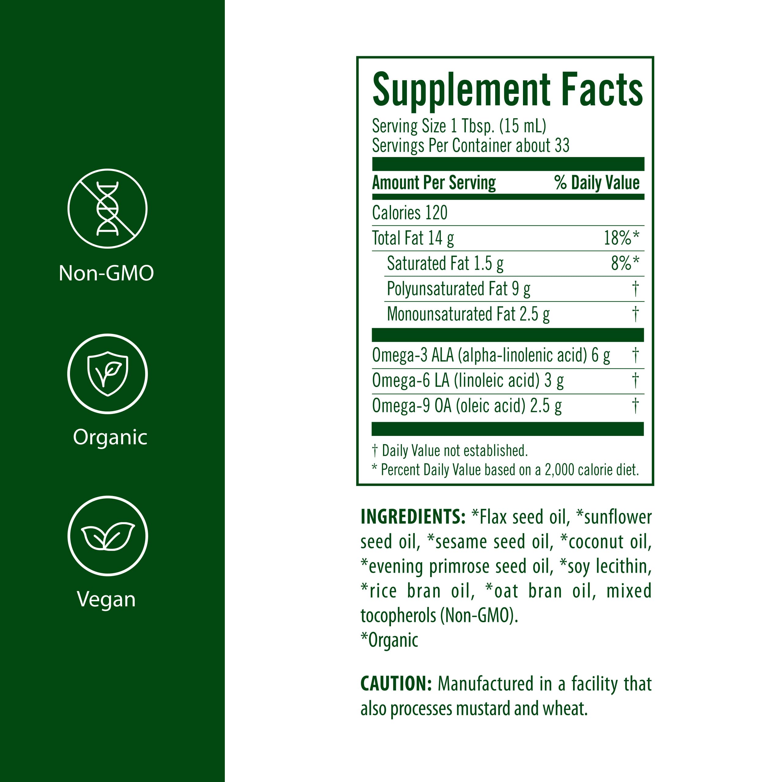 Flora - Udo's Choice Omega 369 Oil Blend, Made with Organic Flax, Sesame & Sunflower Seed Oils, Plant-Based Vegan Omega Fatty Acids, Based on Ideal 2:1:1 Ratio, 17-fl, oz. Glass Bottle Flora Au supplements