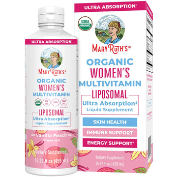 MaryRuth Organics USDA Organic Multivitamin for Women, Sugar Free Womens Multivitamin, Liquid Vitamins for Women, Immune Support Supplement, Ashwagandha, Methylfolate, Vegan, Non-GMO, 15.22 Fl Oz MARYRUTH'S Au supplements