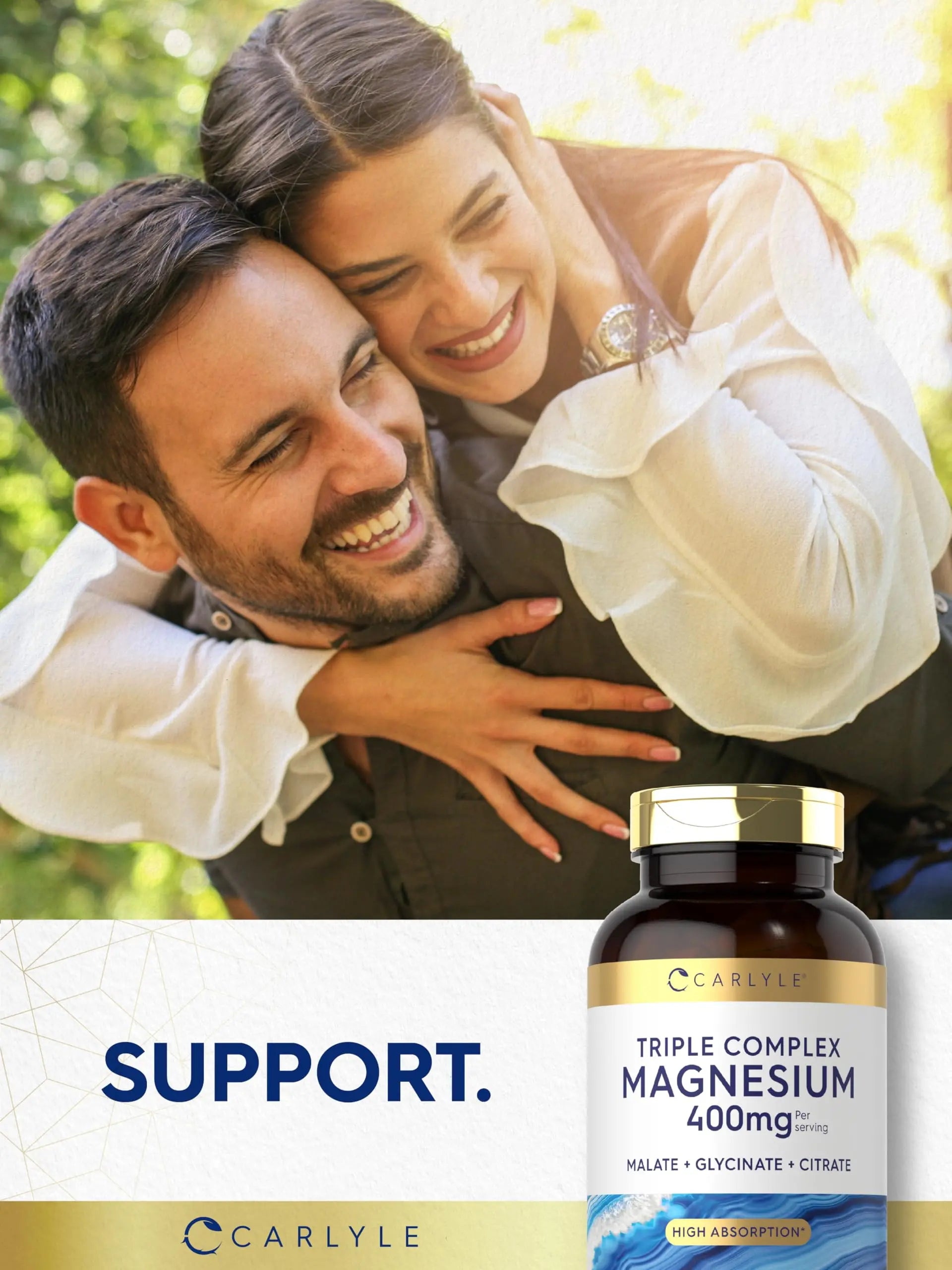 Carlyle Triple Magnesium Complex | 400 mg | 240 Capsules | Magnesium Malate, Glycinate & Citrate | Vegetarian, Non-GMO, and Gluten Free Supplement Carlyle Au supplements