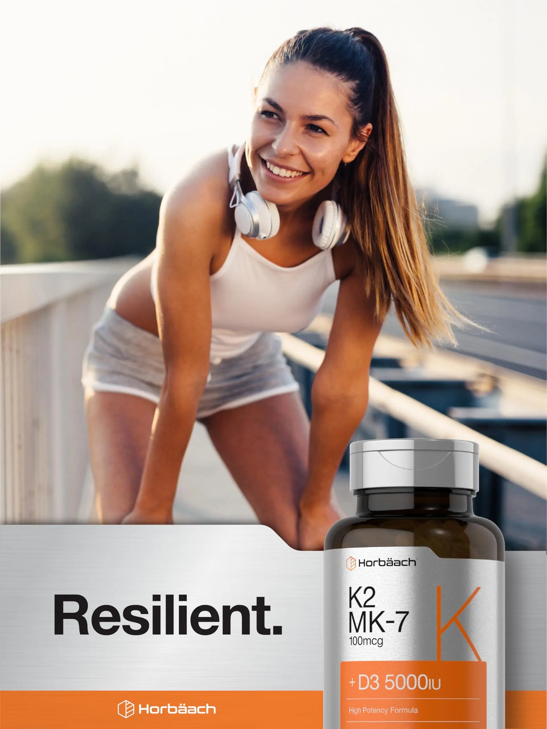 Horbäach Vitamin D3 K2 | 5000iu of Vitamin D & 100mcg MK-7 Complex | 180 Softgel Cap Horbäach Au supplements