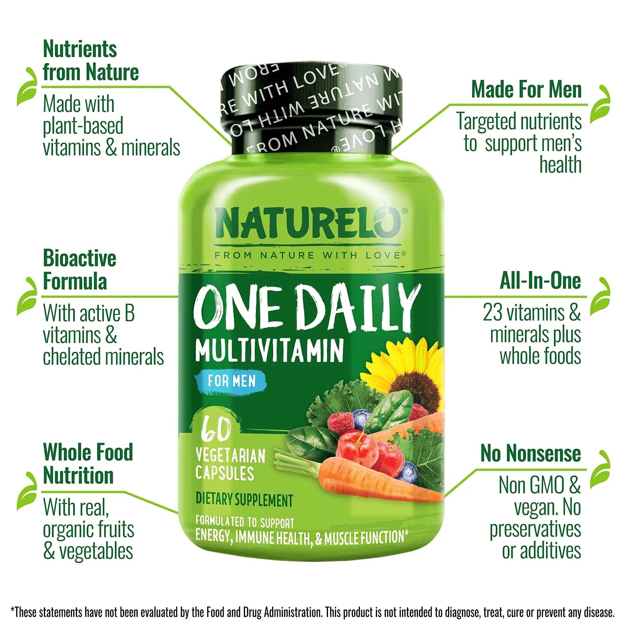 NATURELO One Daily Multivitamin for Women, 60 Capsules and One Daily Multivitamin for Men, 60 Capsules - 2 Month Supply Bundle NATURELO Au supplements