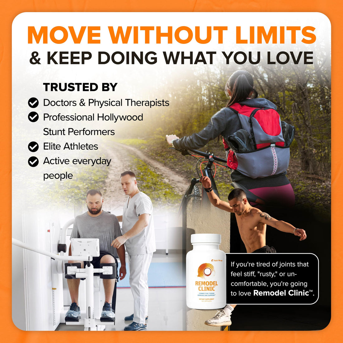 SaltWrap Remodel Clinic - Joint Remodeling Supplement for Senescent Cell Removal and Scar Tissue - Improve Mobility, Reduce Connective Tissue Stiffness - Fisetin, Quercetin, Bromelain - 60 Capsules SaltWrap Au supplements