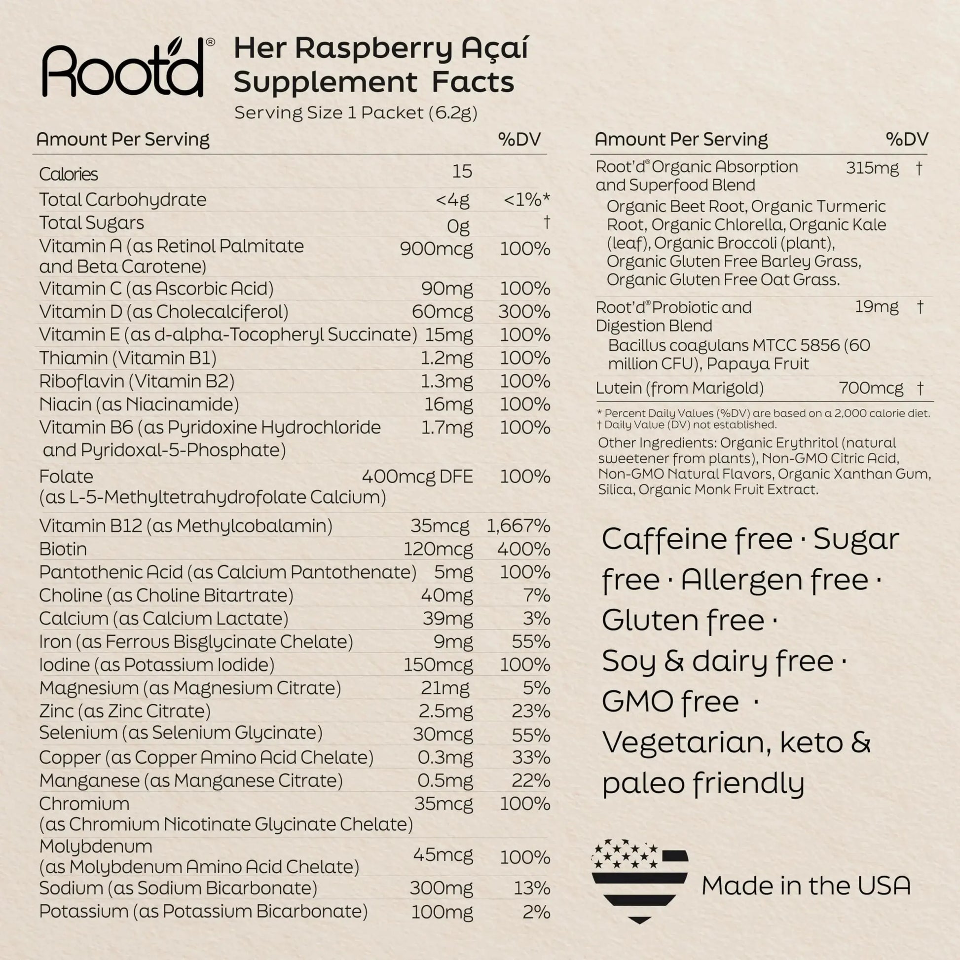 Root'd Multivitamin Powder for Women - 25 Vitamins & Minerals with 3X Electrolytes, 9 Organic Superfoods, Probiotics & Enzymes Root'd Au supplements