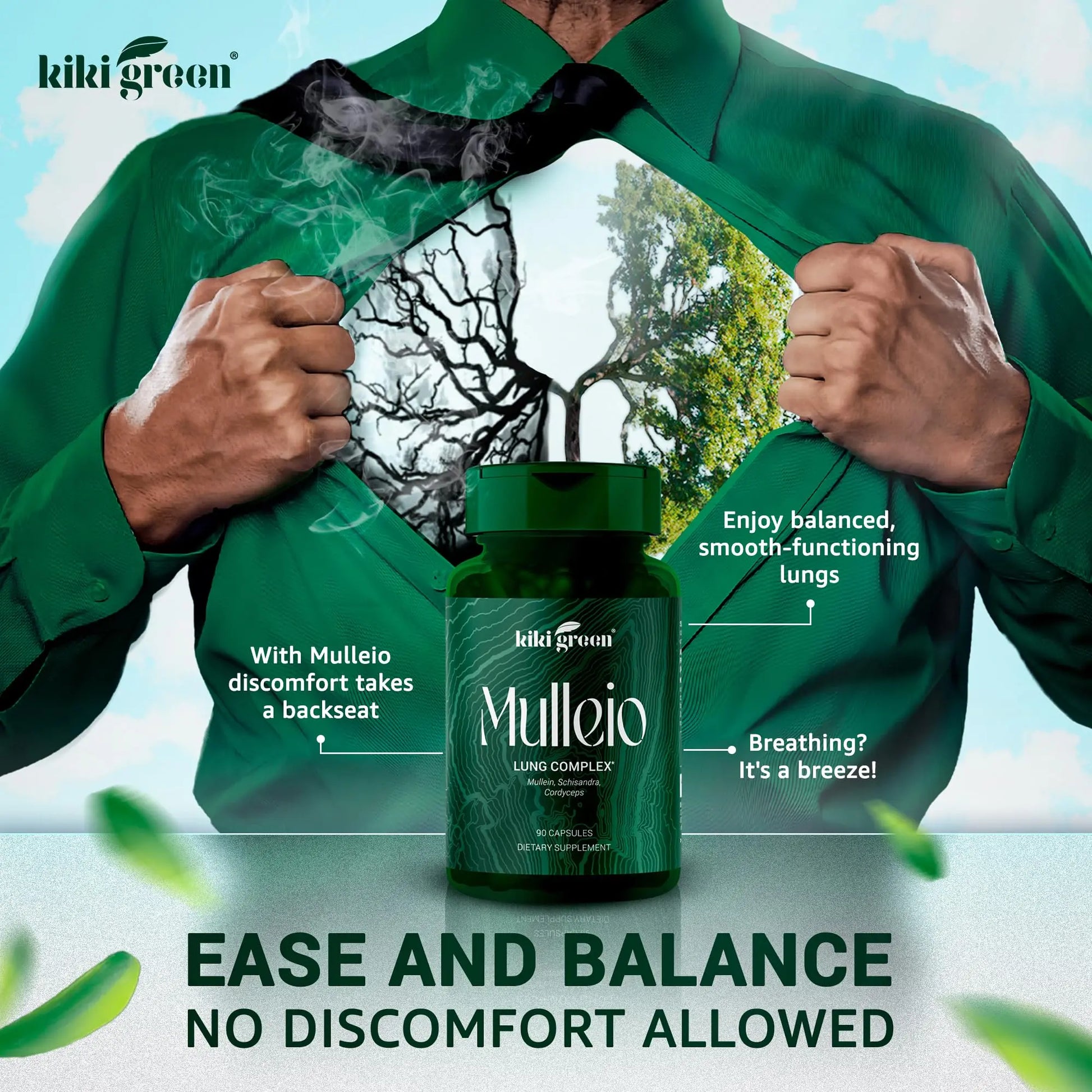 KIKI Green MULLEIO Lung Health Capsules: Herbal Supplement for Lung Cleanse, Better KIKI Green Au supplements