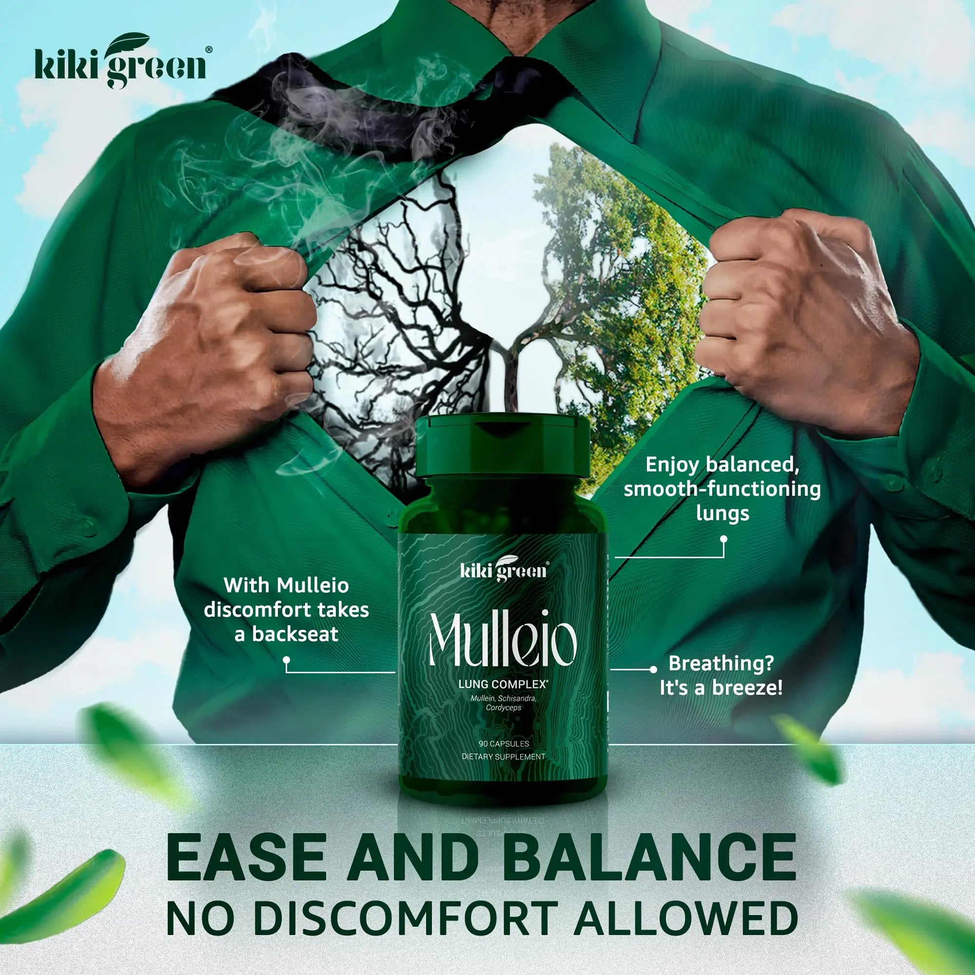KIKI Green MULLEIO Lung Health Capsules: Herbal Supplement for Lung Cleanse, Better KIKI Green Au supplements