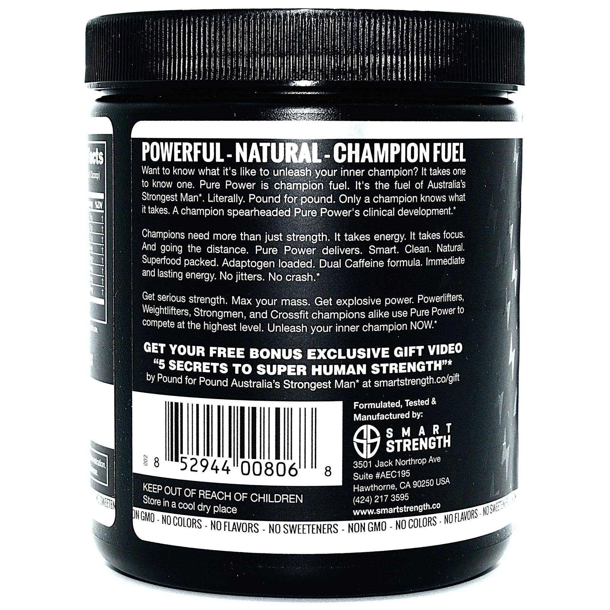 Pre Workout, Best All Natural PreWorkout Supplement. Pure Power, Healthy Pump, Clean SMART STRENGTH Au supplements