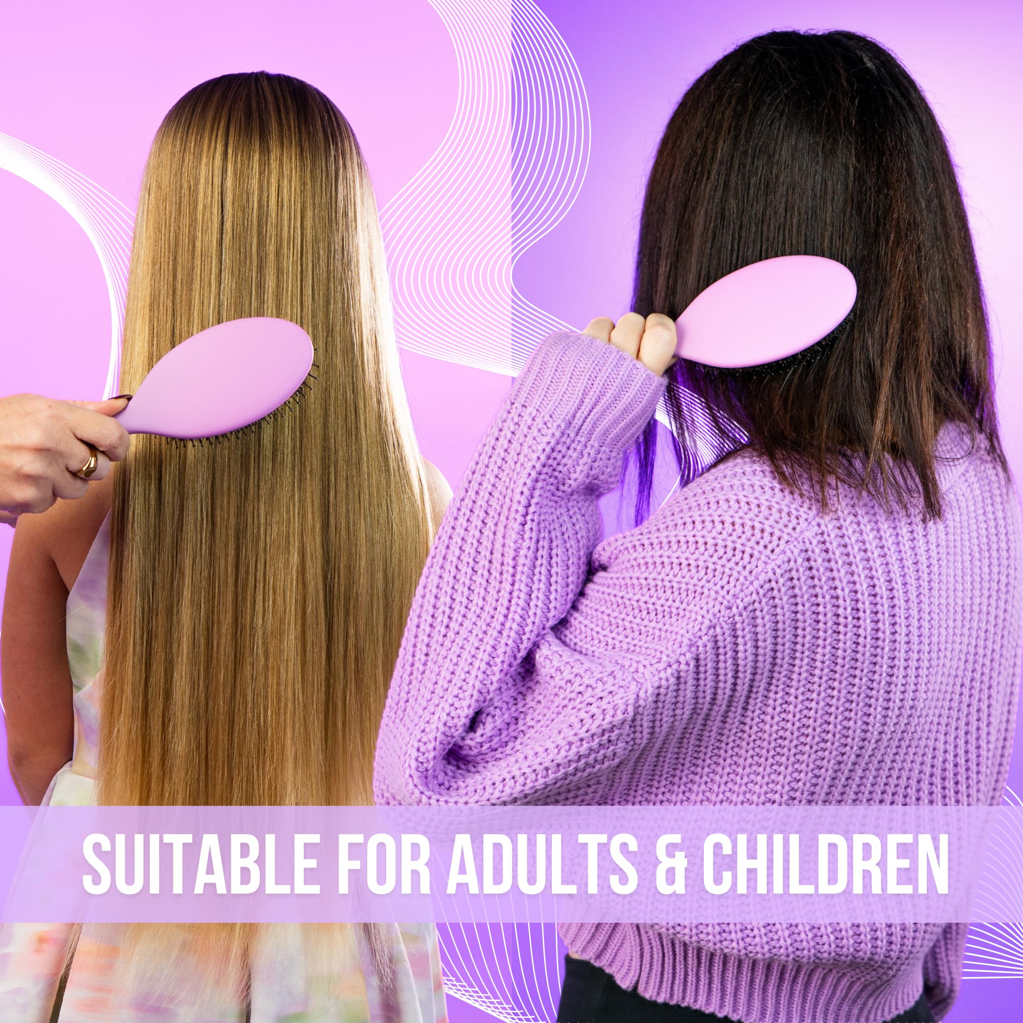 SimplyHair Ultimate Hair Extension Brush & Detangler Anti-Static, Dual Bristle Design, Soft Boar Bristle, Great for All Hair Types & Extensions - Pink & Purple Ombre Brush Ideal for Adults & Kids Simply Hair Au supplements