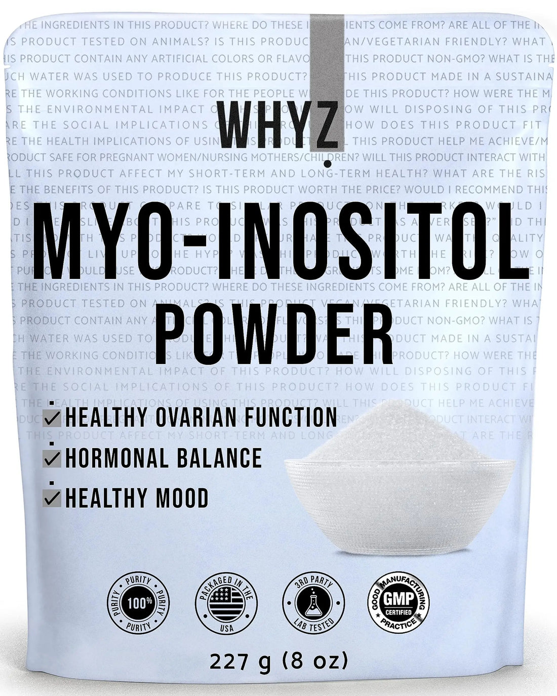 Myo-Inositol Powder 8oz, Natural Myo Inositol Supplement for Ovarian Support WHYZ Au supplements