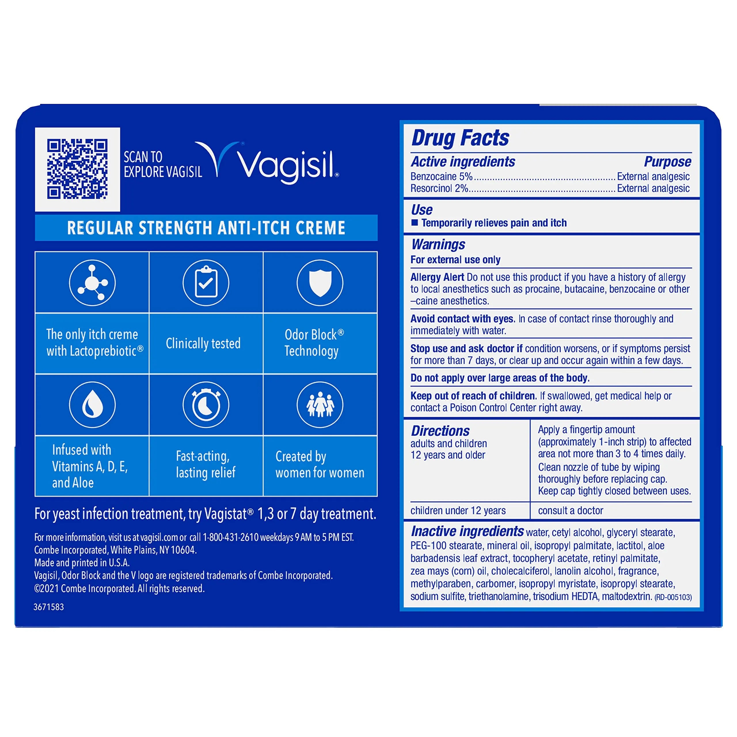 Vagisil Regular Strength Anti-Itch Feminine Cream for Women, Gynecologist Tested Vagisil Au supplements