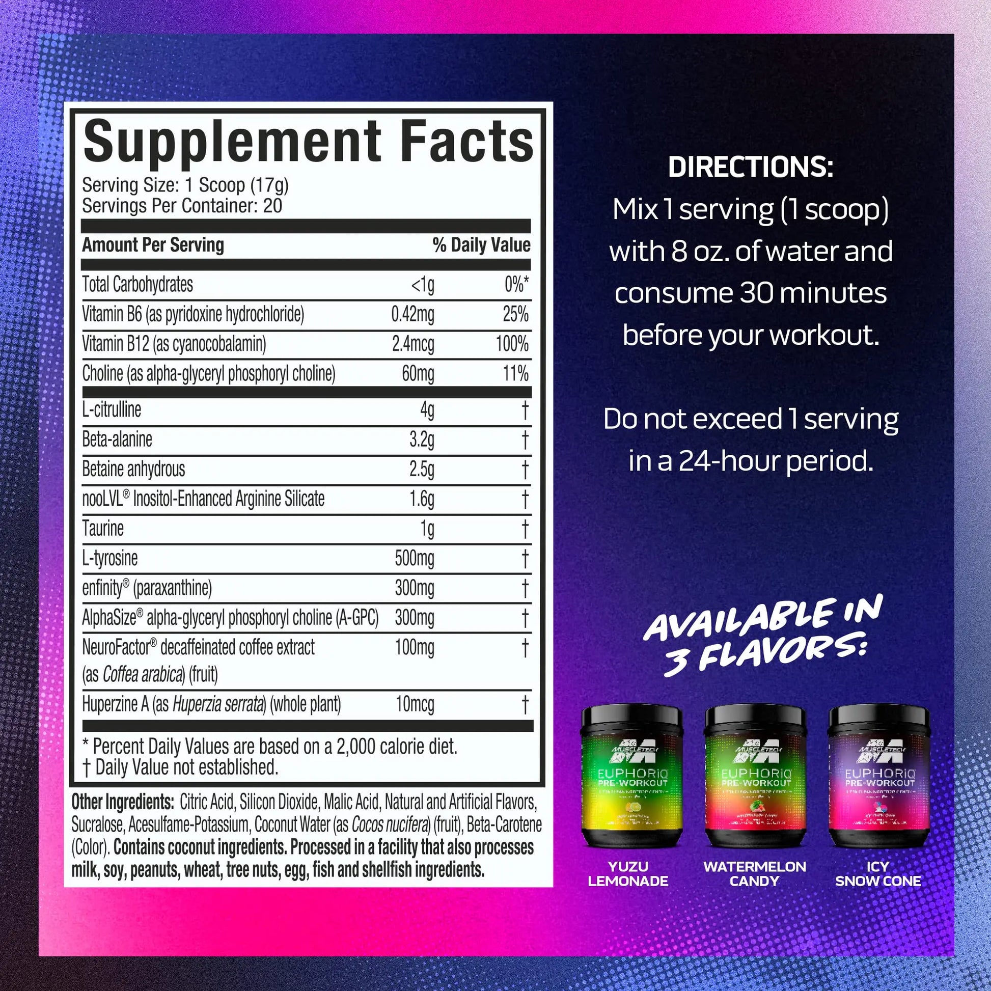 Pre Workout Powder MuscleTech EuphoriQ PreWorkout Smart Pre Workout Powder MuscleTech Au supplements