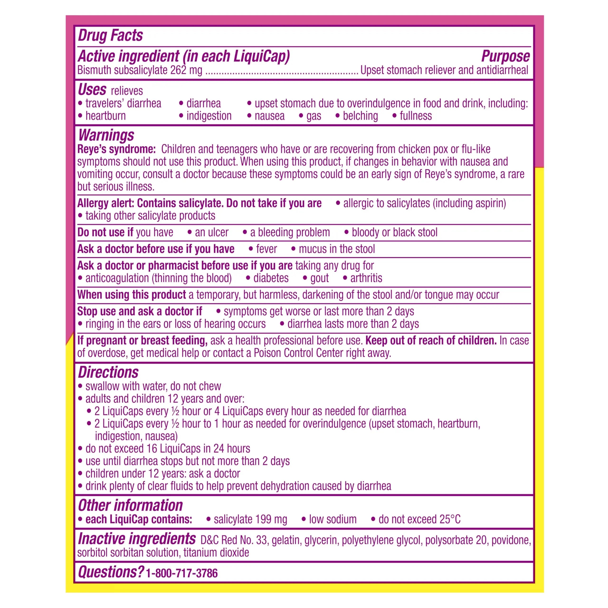 Pepto Bismol Liquicaps, Upset Stomach Relief, Nausea Relief, Heartburn Relief, Indigestion Relief, Anti Diarrhea Medication for Adults - 5 Symptom Fast Relief, No Flavor, 48 ct Pepto Bismol Au supplements