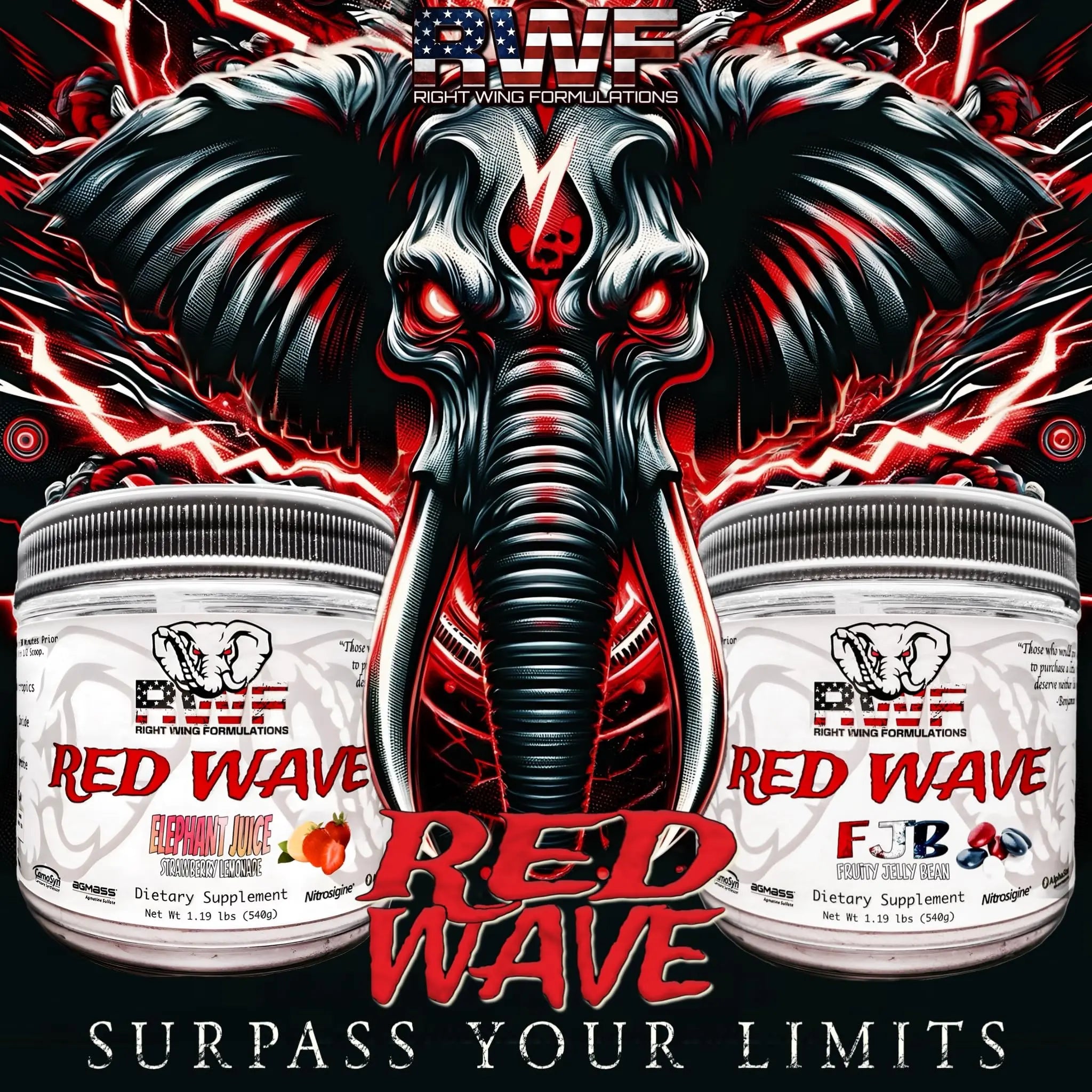 Red Wave Pre Workout Powder With Creatine, Perfect For Men And Women Right Wing Formulations Au supplements