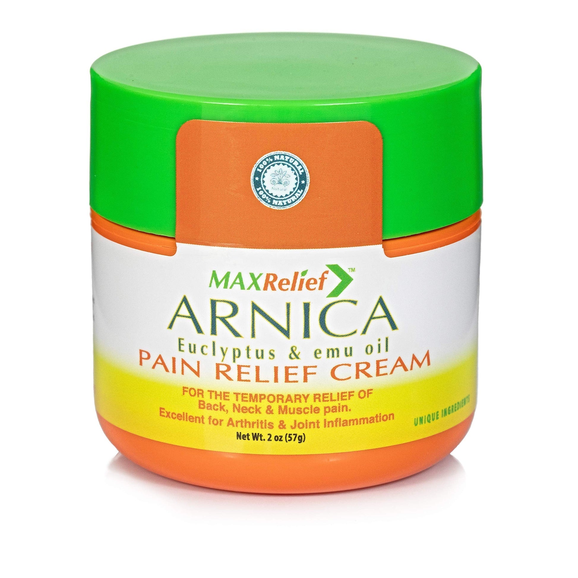 MaxRelief Arnica Montana Pain Cream - Advanced Formula for Deep Relief - Soothe Knee, Joint & Muscle Pain - Reduce Swelling, Joint Inflammation Fibromyalgia & Plantar Fasciitis Relief - Emu Oil 2oz MaxRelief Au supplements
